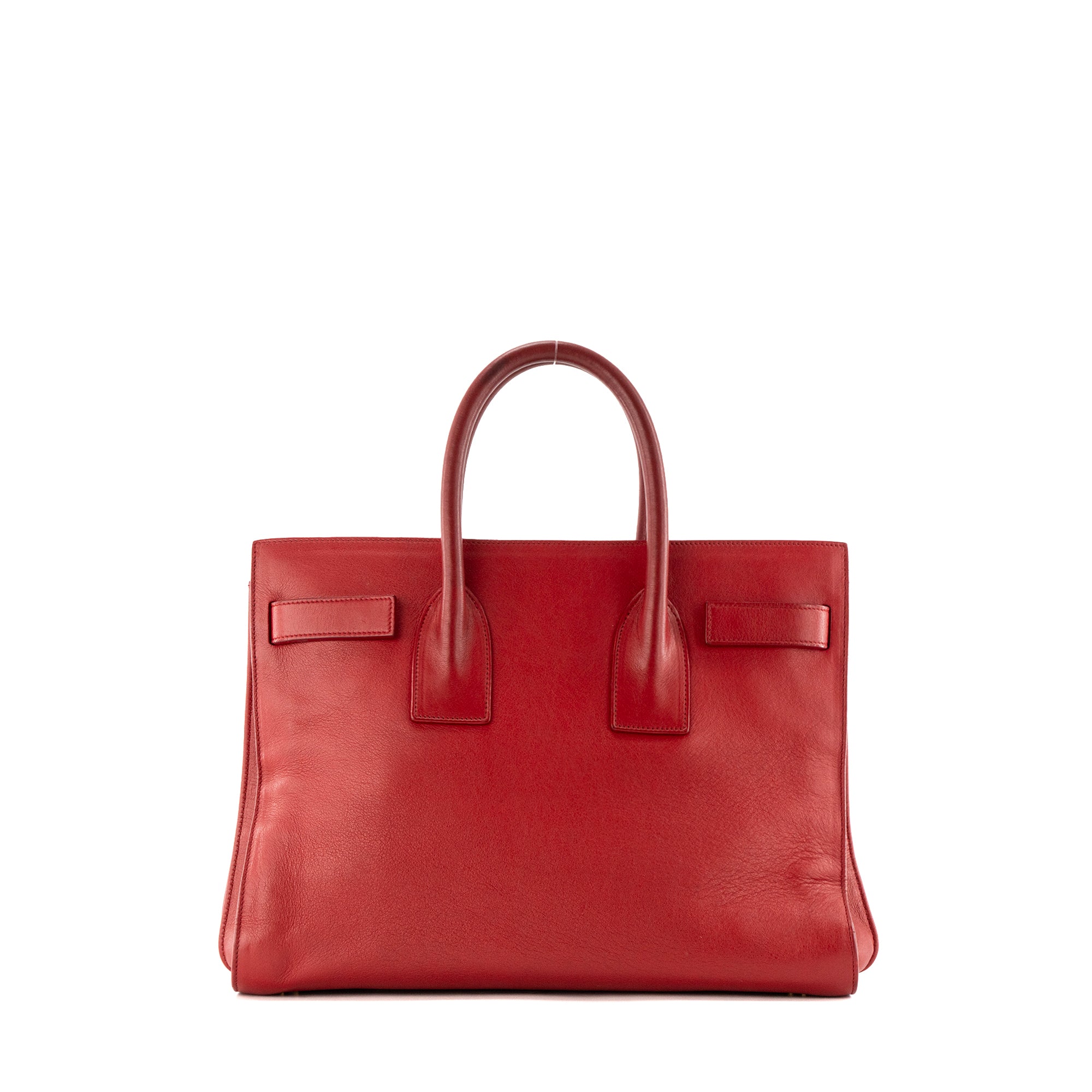 SAINT LAURENT - Sac de jour Small Saint Laurent en cuir rouge