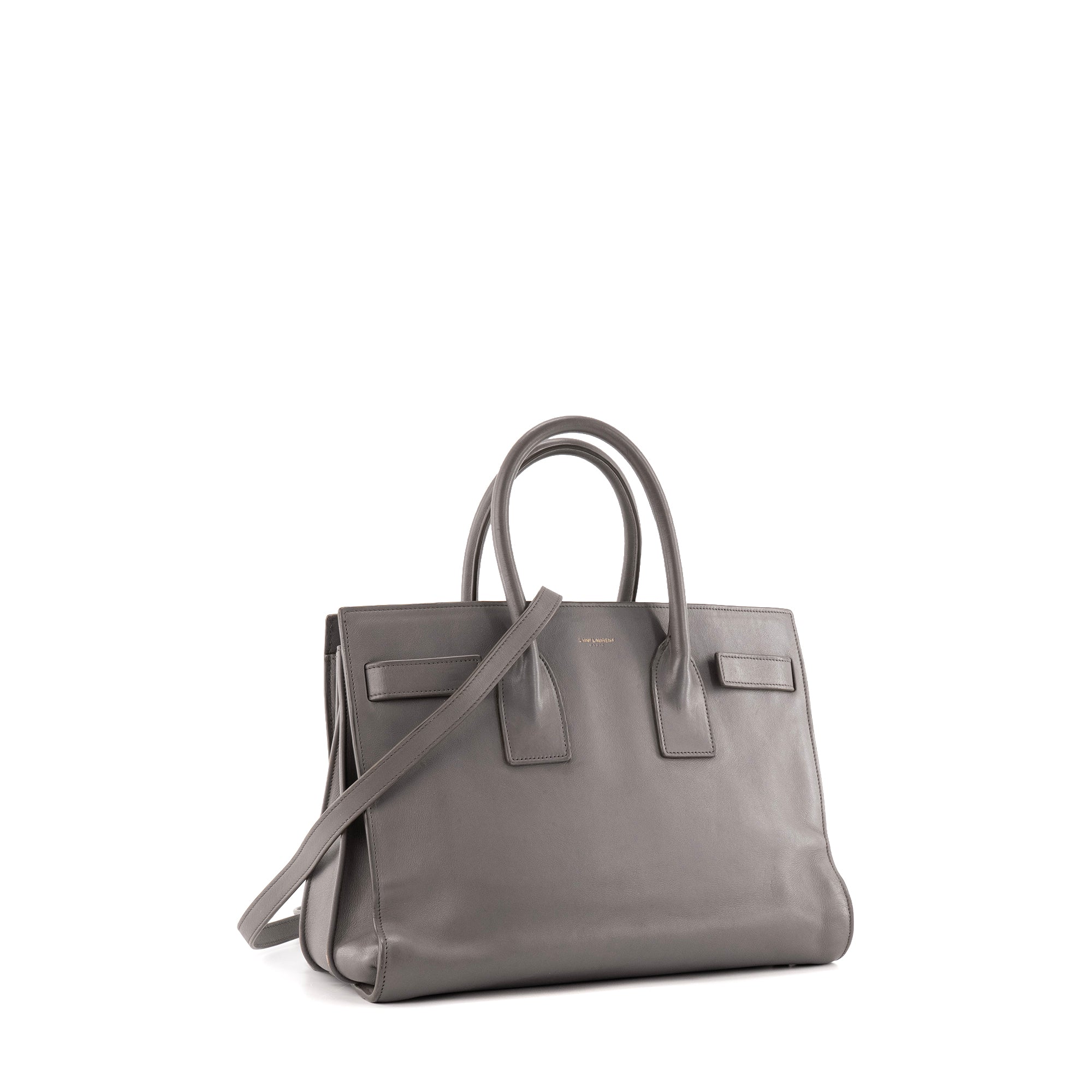 SAINT LAURENT - Sac de Jour Small Saint Laurent en cuir gris