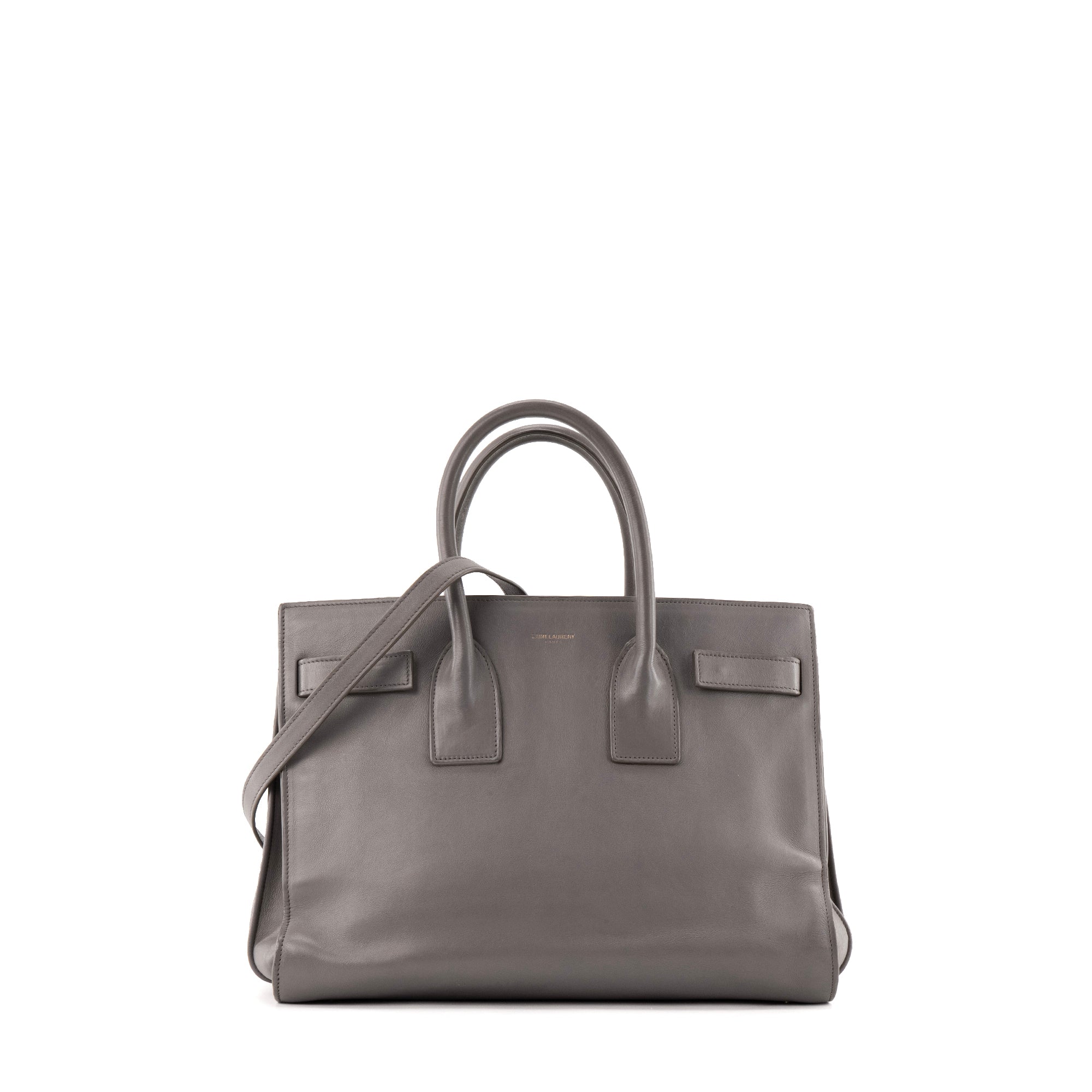 SAINT LAURENT - Sac de Jour Small Saint Laurent en cuir gris