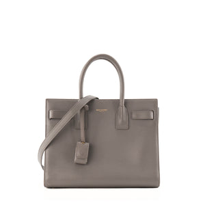 SAINT LAURENT - Sac de jour Small Saint Laurent en cuir lisse gris