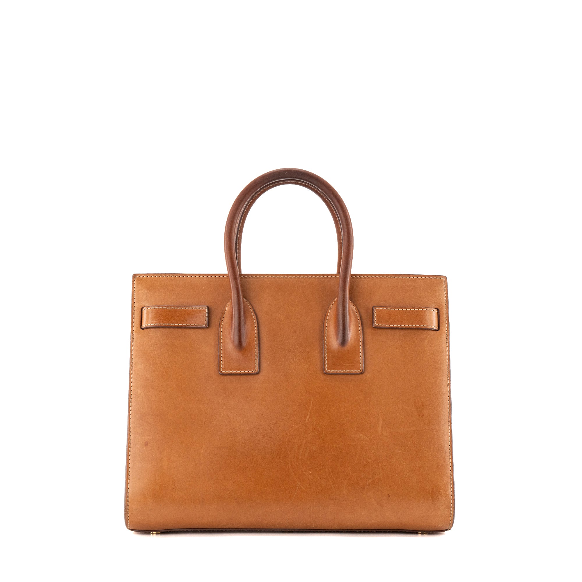 SAINT LAURENT - Sac de Jour Small Saint Laurent en cuir lisse marron