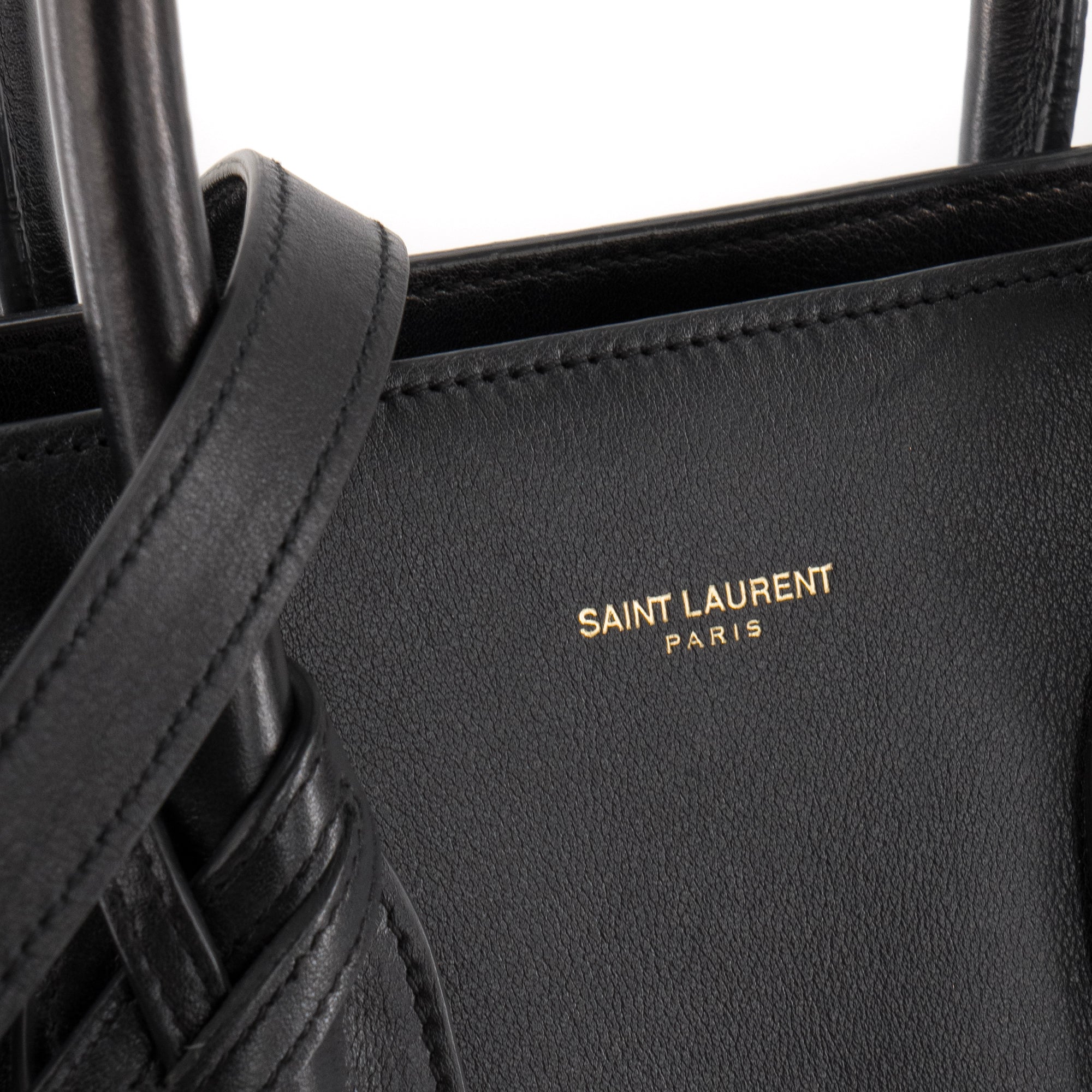 SAINT LAURENT - Sac de Jour Small Saint Laurent en cuir lisse noir