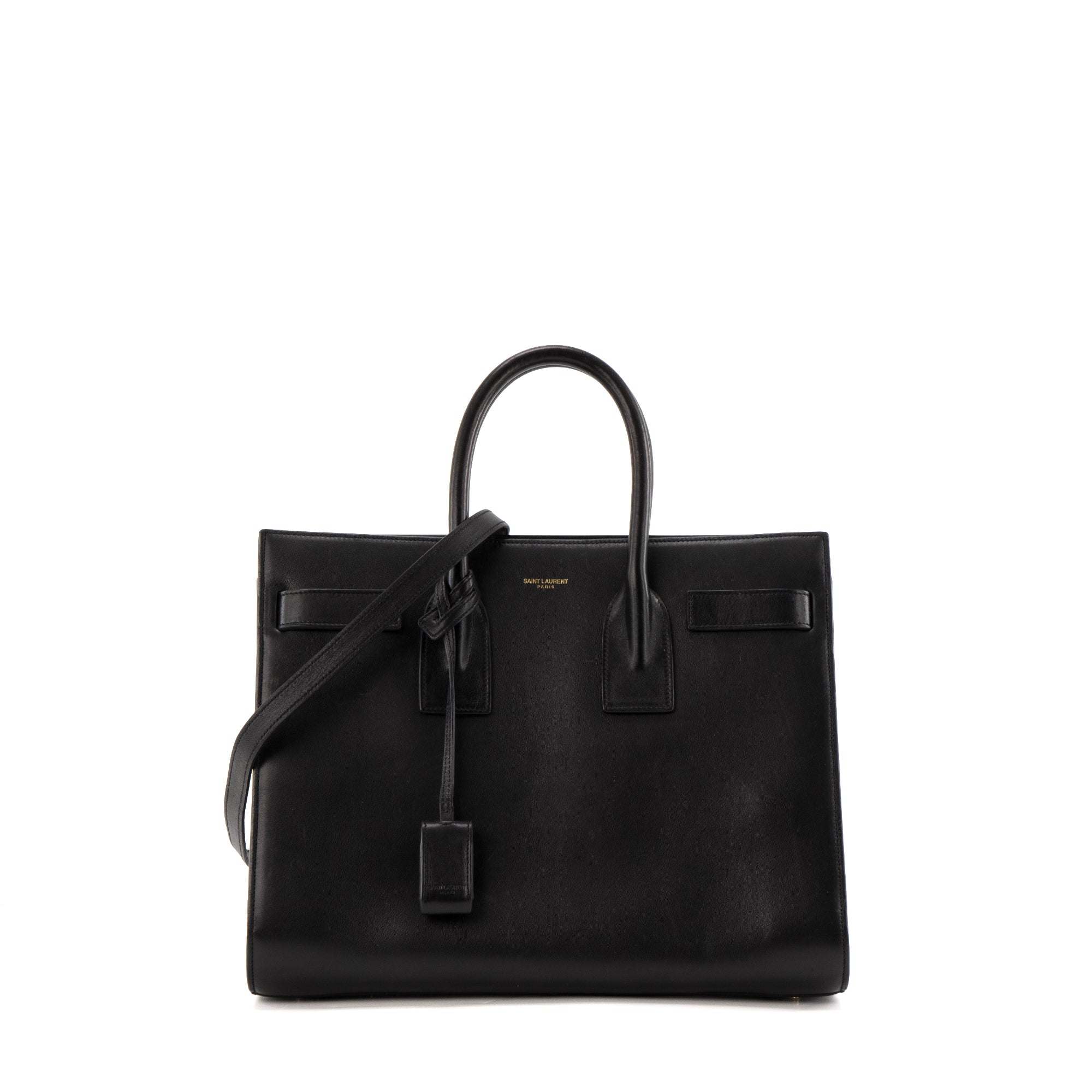 SAINT LAURENT - Sac de Jour Small Saint Laurent en cuir lisse noir