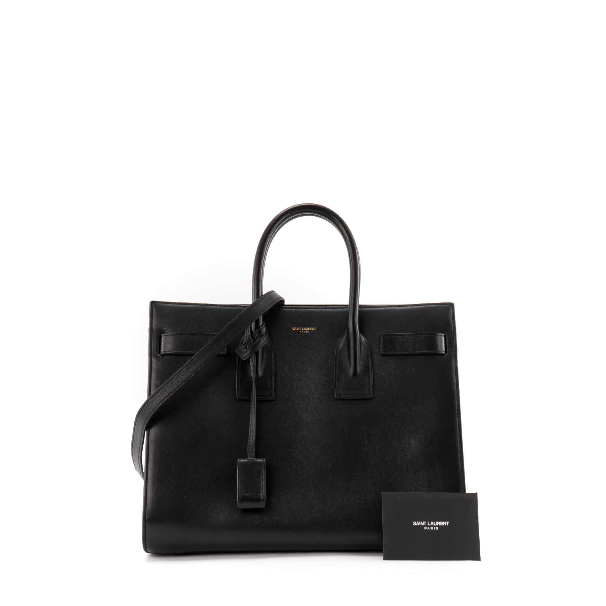 SAINT LAURENT - Sac de Jour Small Saint Laurent en cuir lisse noir