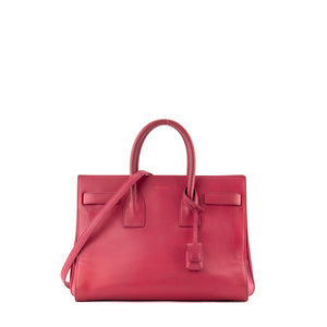 SAINT LAURENT - Sac de Jour Small Saint Laurent en cuir lisse rose
