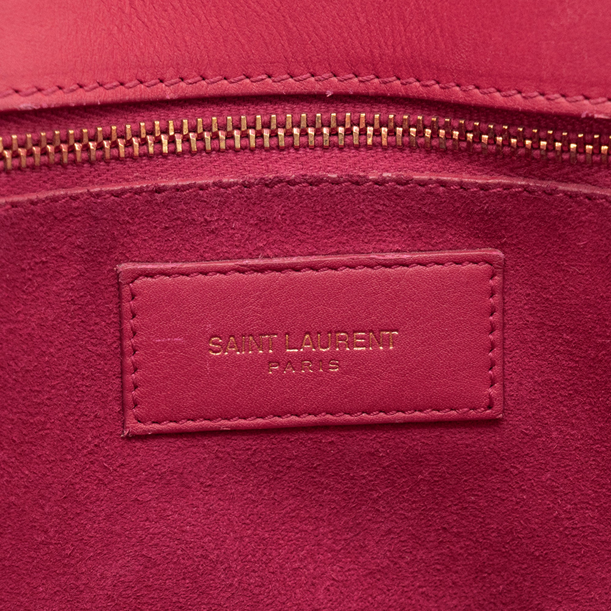 SAINT LAURENT - Sac de Jour Small Saint Laurent en cuir lisse rose