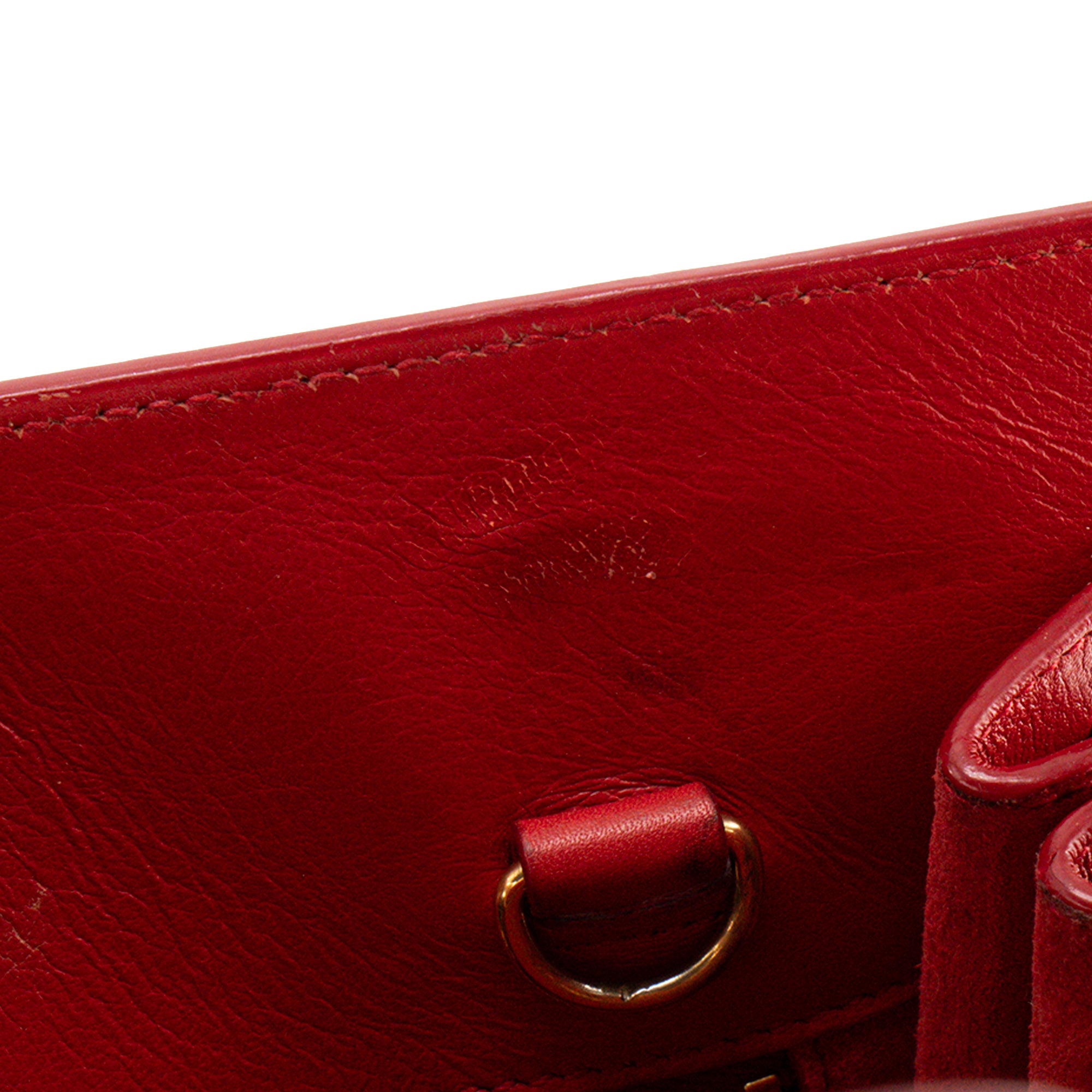 SAINT LAURENT - Sac de Jour Small Saint Laurent en cuir lisse rouge