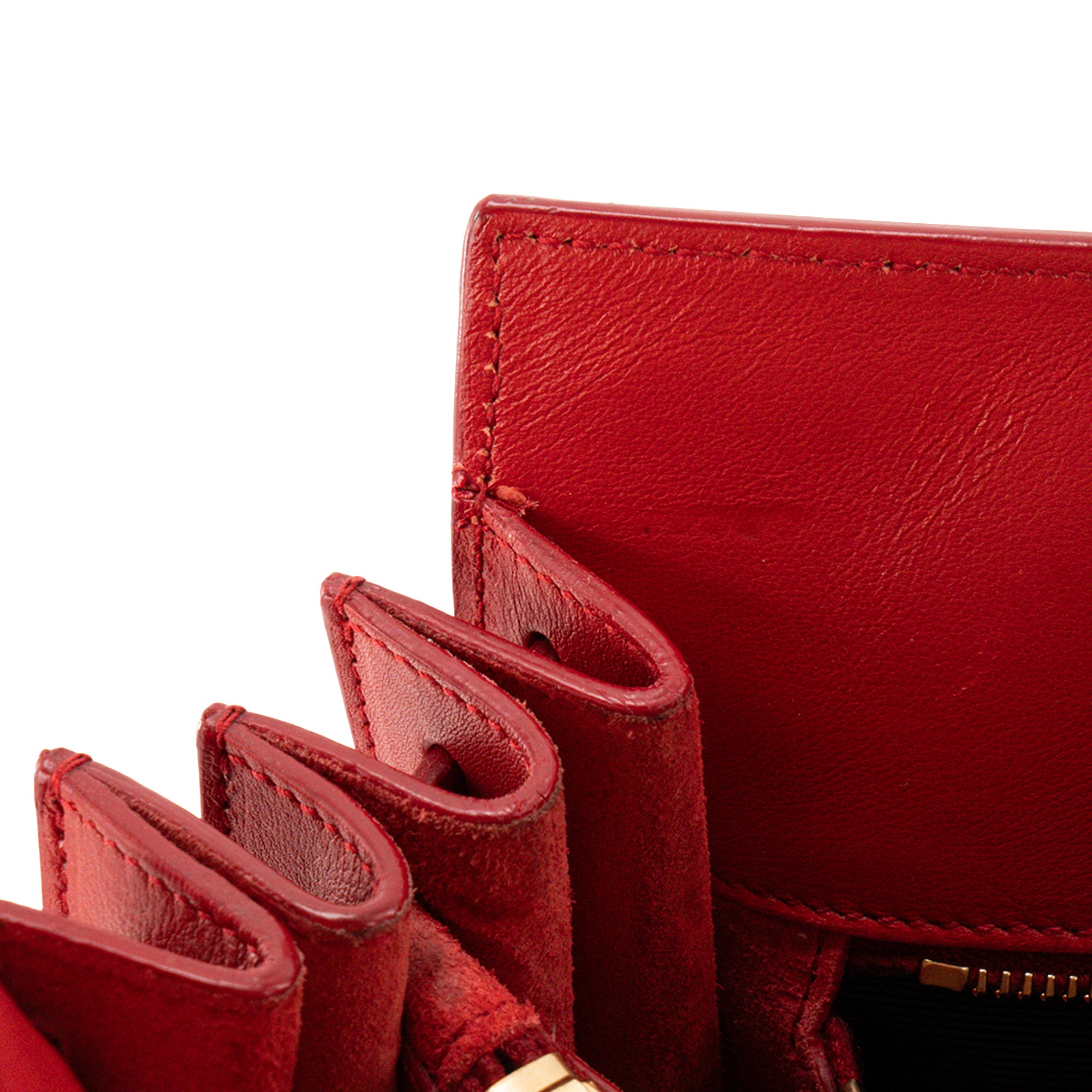 SAINT LAURENT - Sac de Jour Small Saint Laurent en cuir lisse rouge