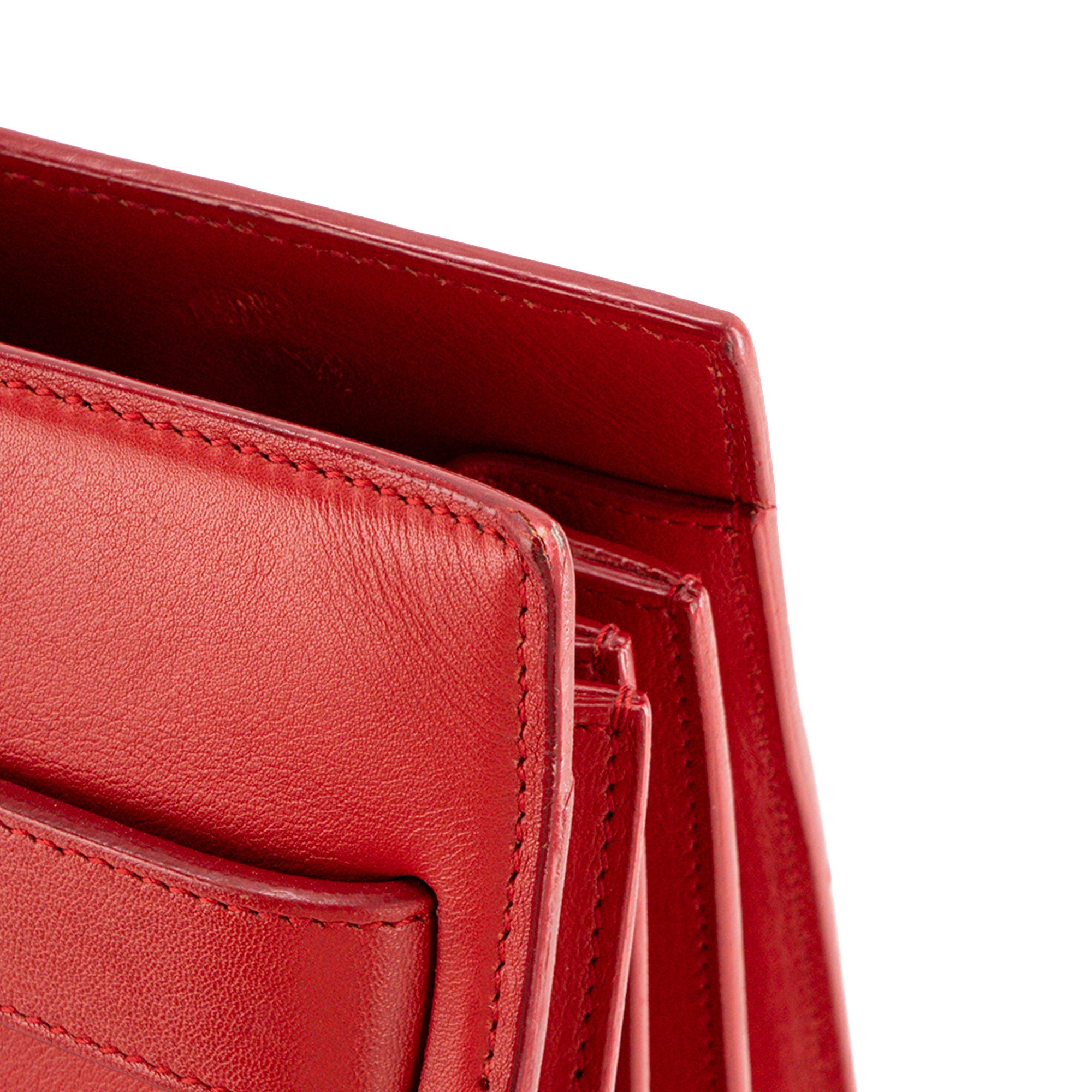 SAINT LAURENT - Sac de Jour Small Saint Laurent en cuir lisse rouge