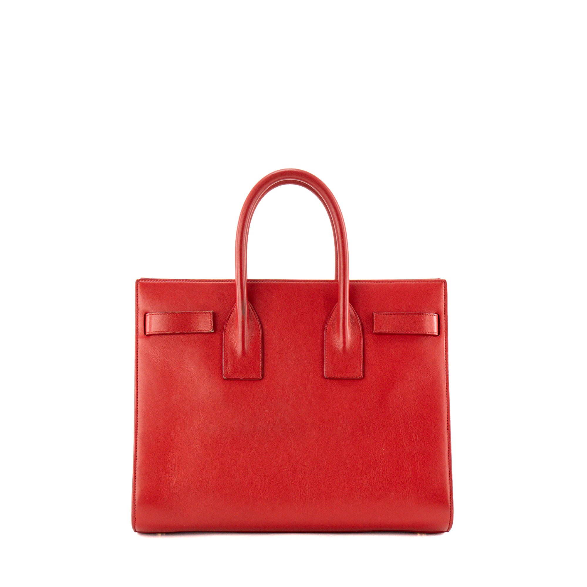 SAINT LAURENT - Sac de Jour Small Saint Laurent en cuir lisse rouge