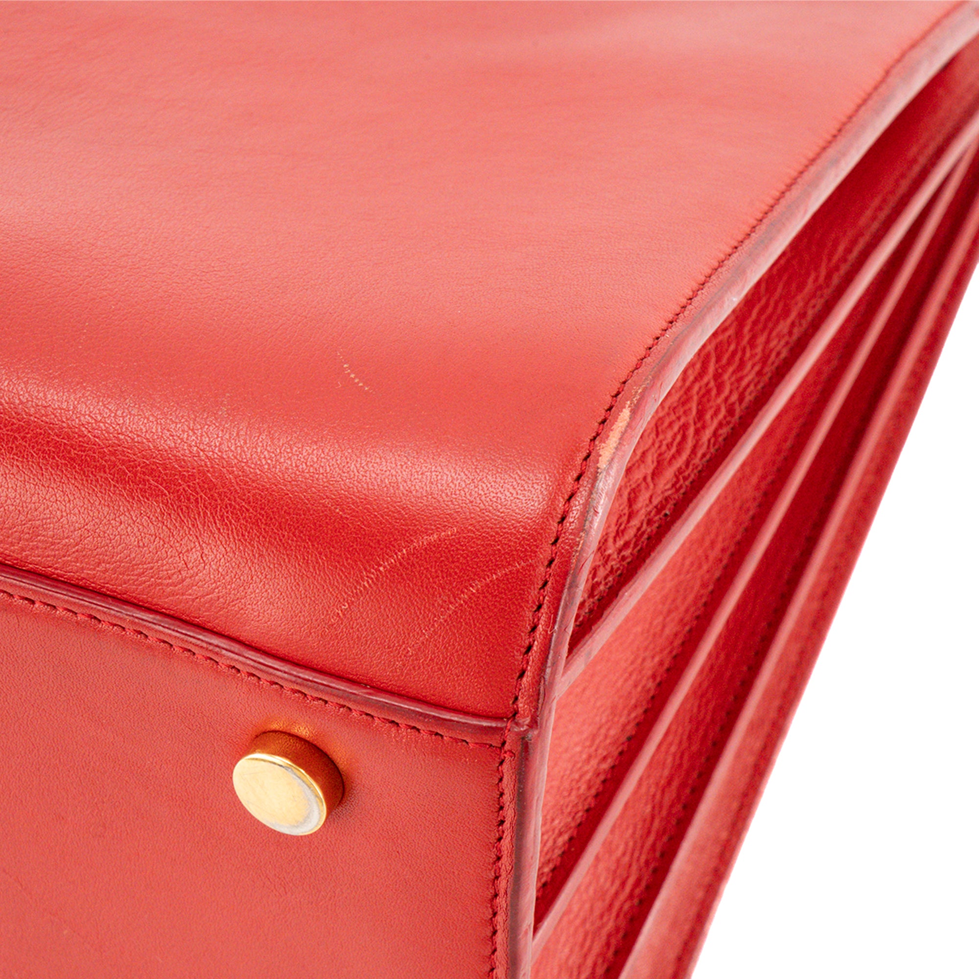 SAINT LAURENT - Sac de Jour Small Saint Laurent en cuir lisse rouge