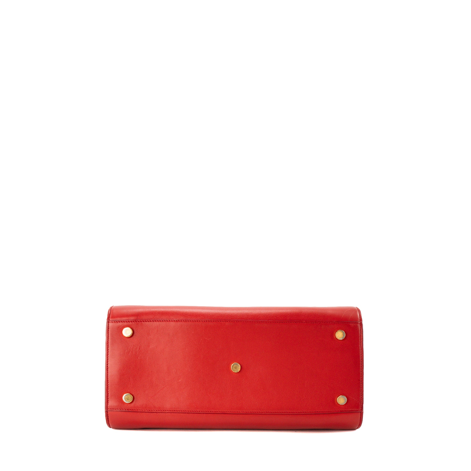 SAINT LAURENT - Sac de Jour Small Saint Laurent en cuir lisse rouge