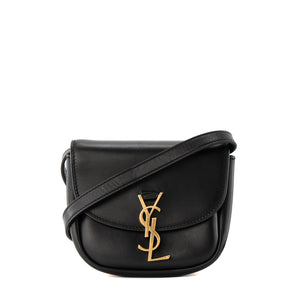 SAINT LAURENT - Sac à bandoulière Kaia mini Saint Laurent en cuir lisse noir