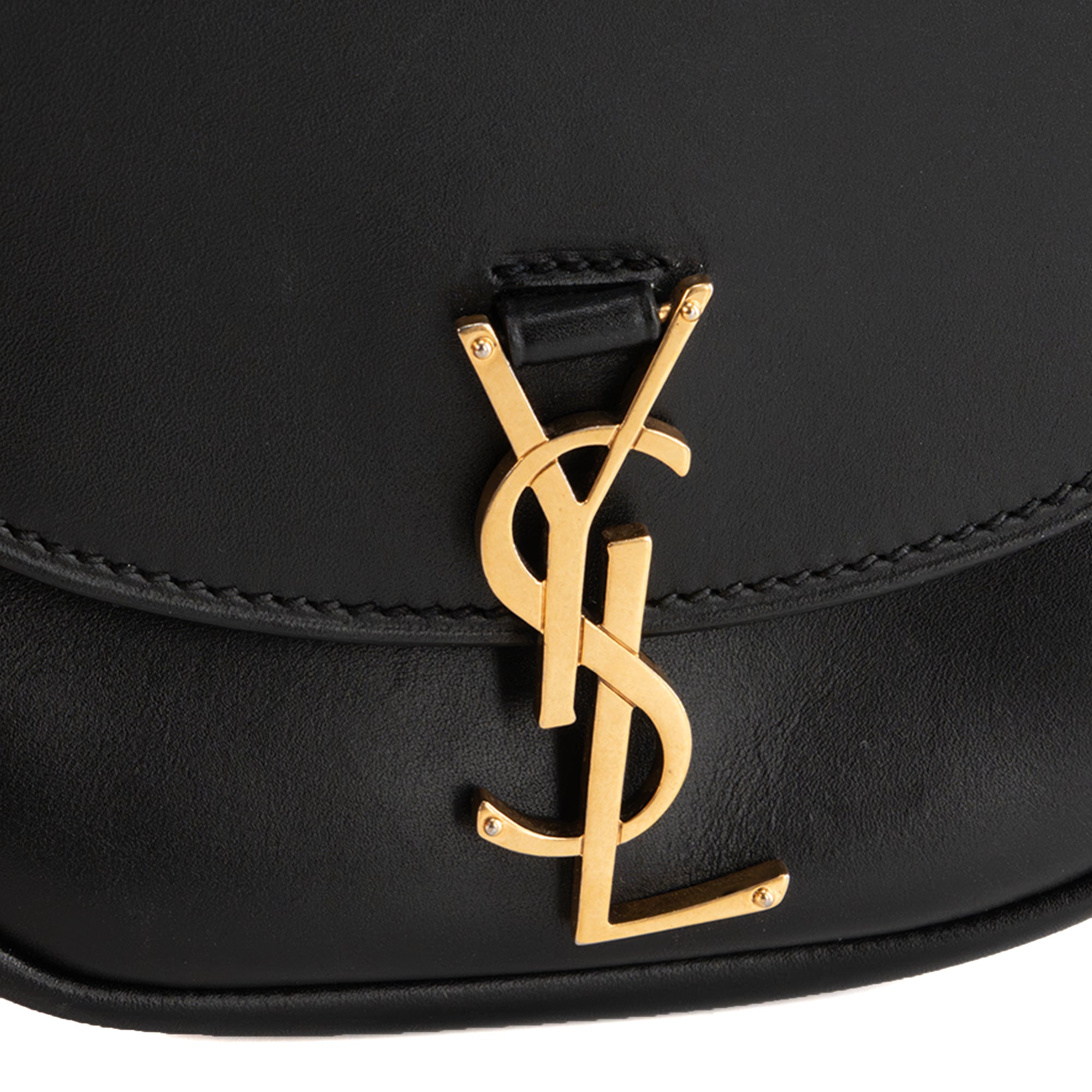 SAINT LAURENT - Sac à bandoulière Kaia mini Saint Laurent en cuir lisse noir