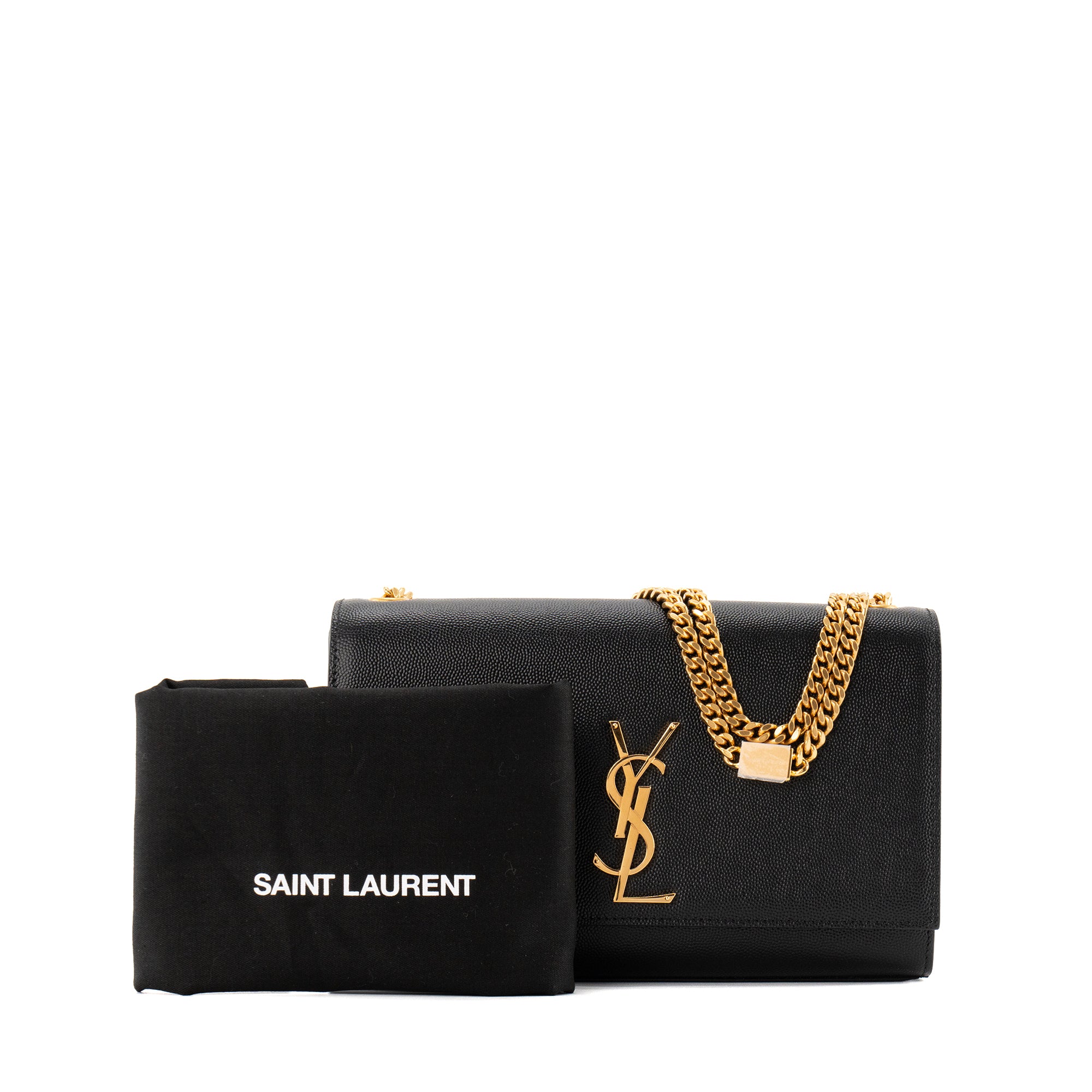 SAINT LAURENT - Sac à bandoulière Kate Saint Laurent en cuir grainé noir