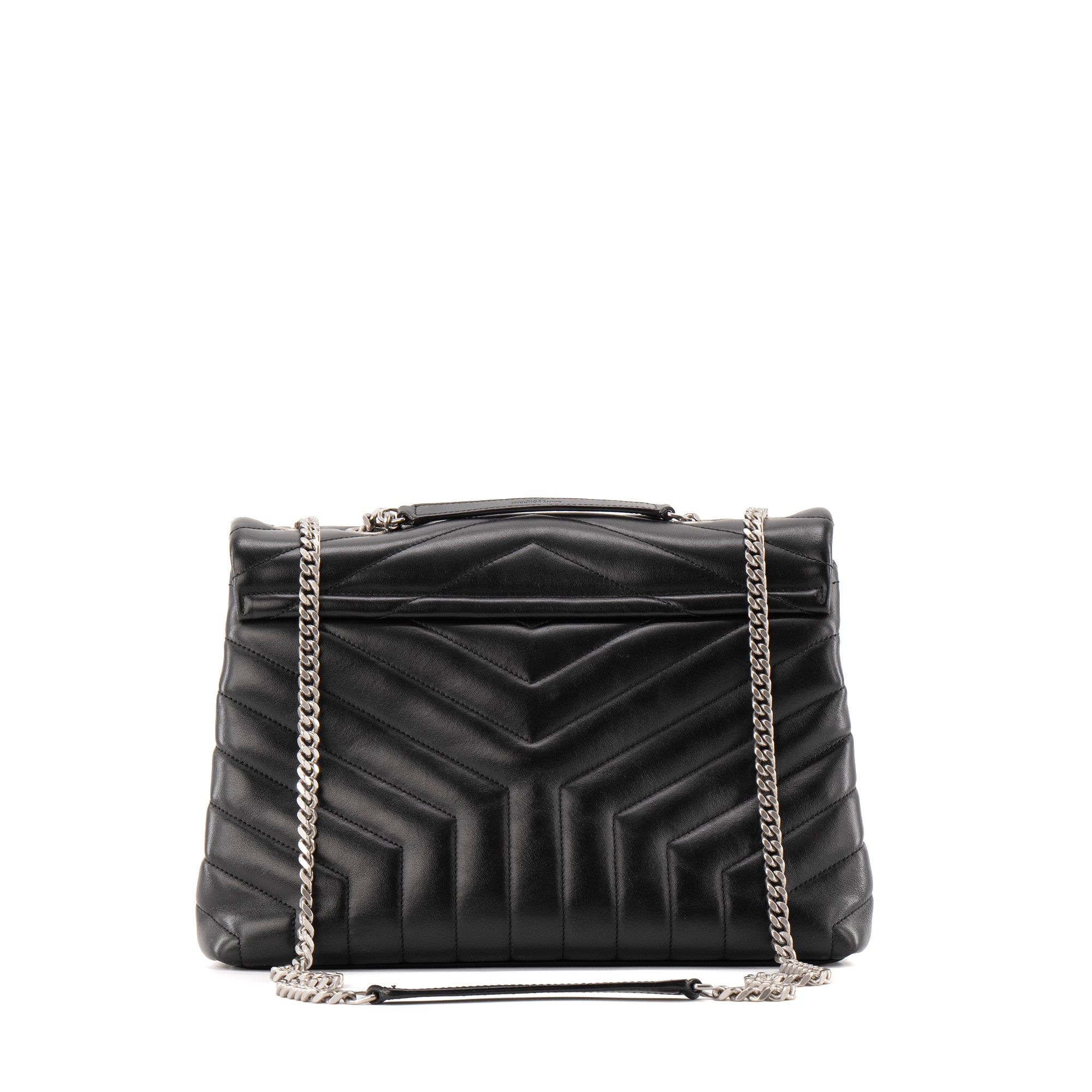 SAINT LAURENT - Sac à bandoulière Loulou Medium Saint Laurent en cuir noir