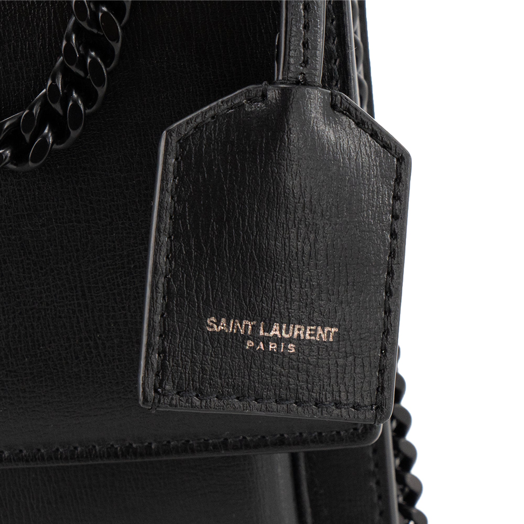 SAINT LAURENT - Sac à bandoulière Sunset Saint Laurent en cuir lisse noir