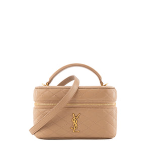 SAINT LAURENT - Sac à bandoulière Gaby Vanity MM Saint Laurent en cuir lisse marron