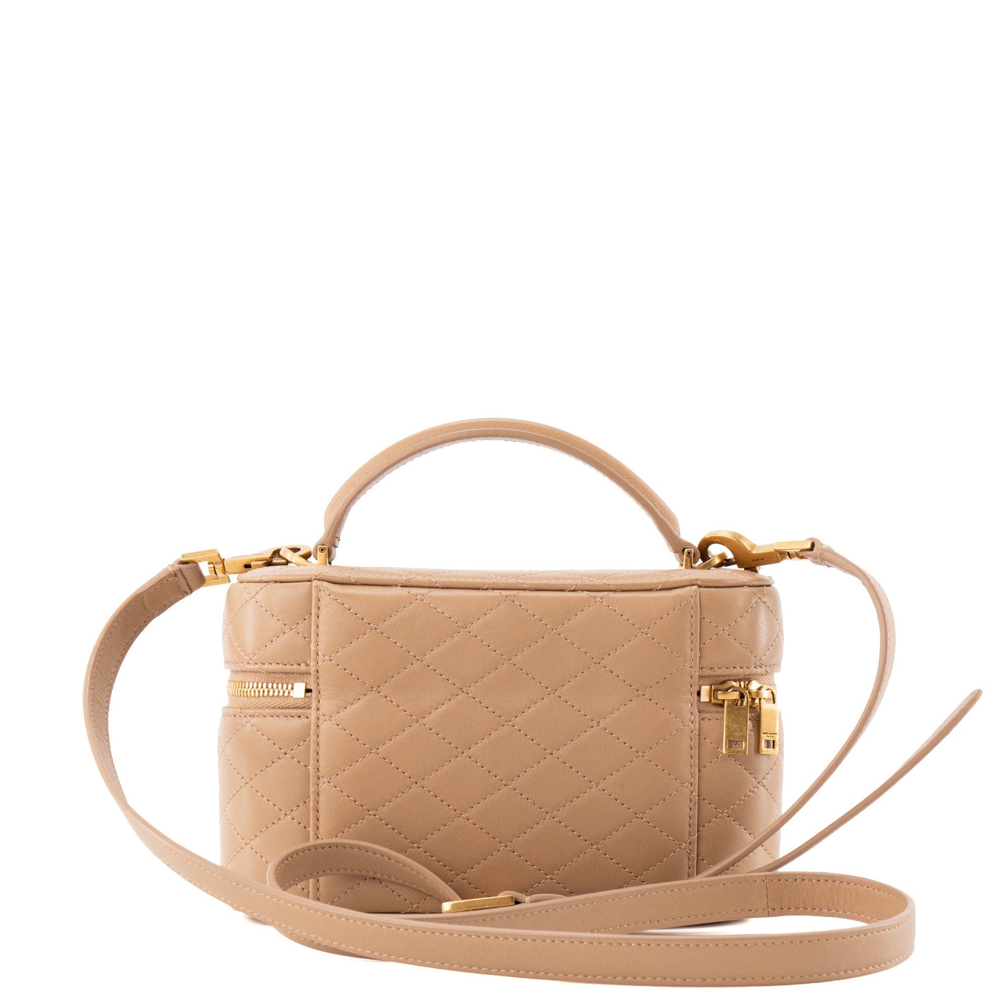 SAINT LAURENT - Sac à bandoulière Gaby Vanity MM Saint Laurent en cuir lisse marron