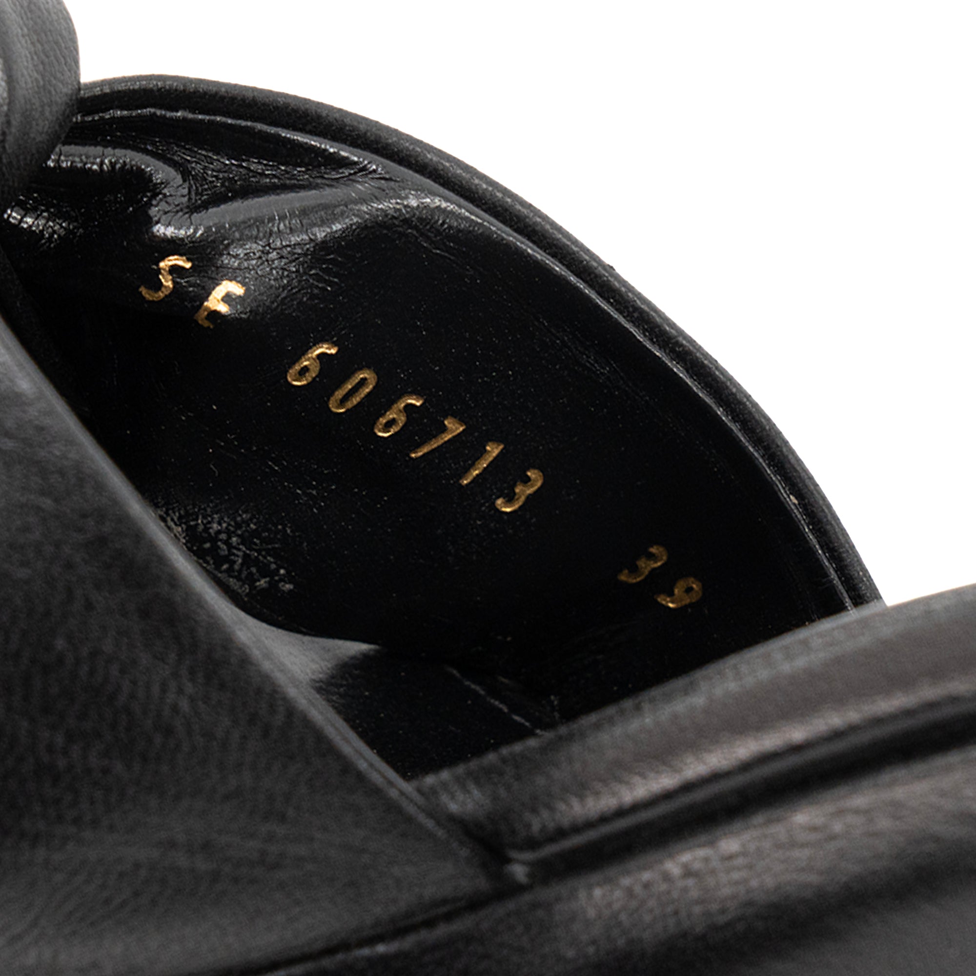 SAINT LAURENT - Sandales à plateforme Bianca Saint Laurent en cuir lisse noir (T39)