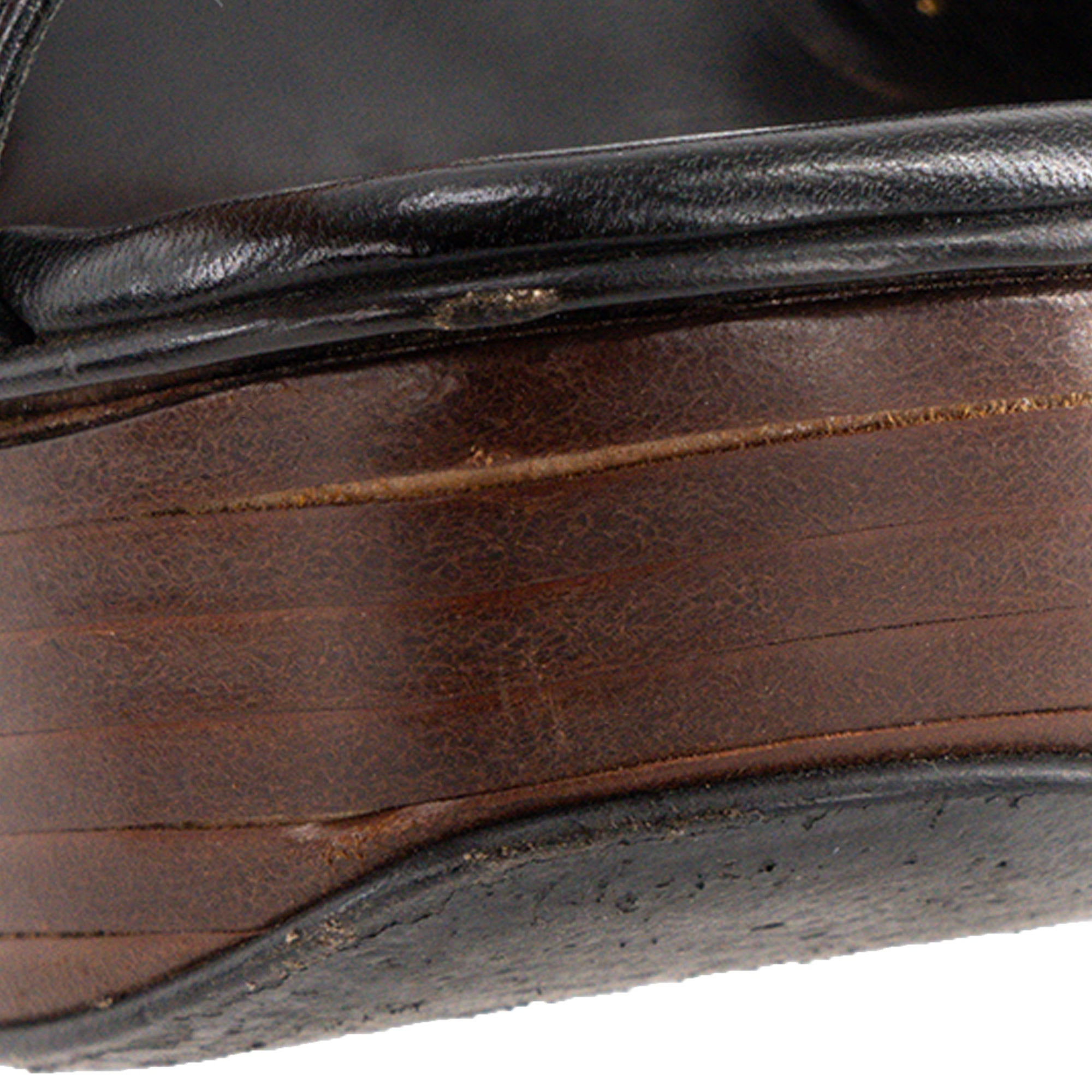 SAINT LAURENT - Sandales à talons Bianca Saint Laurent en cuir noir (T36,5)