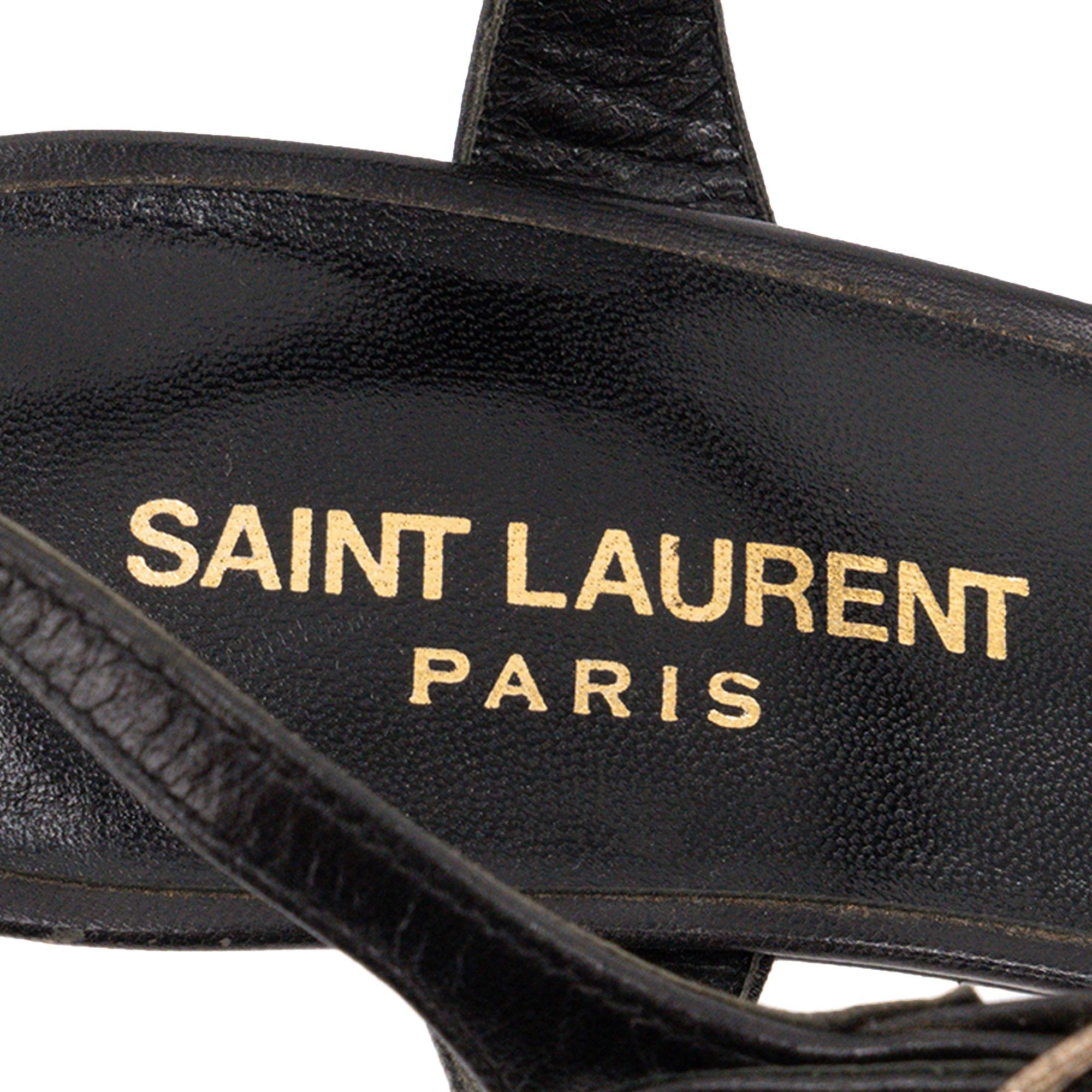SAINT LAURENT - Sandales à talons Bianca Saint Laurent en cuir noir (T36,5)