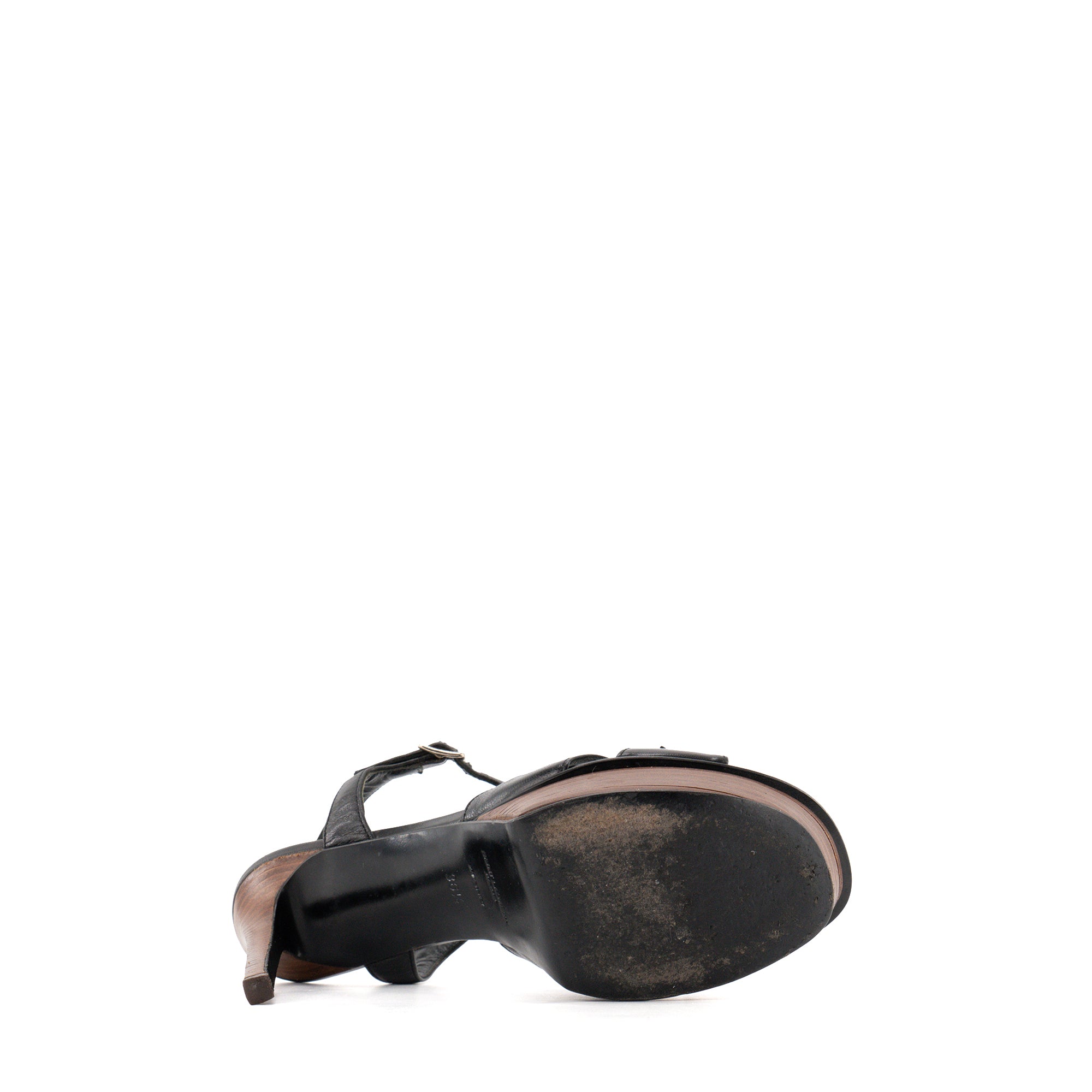 SAINT LAURENT - Sandales à talons Bianca Saint Laurent en cuir noir (T36,5)