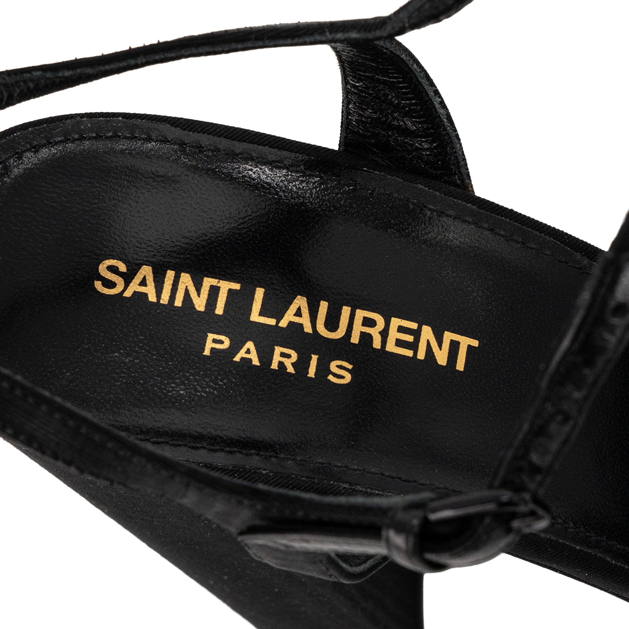 SAINT LAURENT - Sandales à talons Bianca Saint Laurent en toile noire (T39)