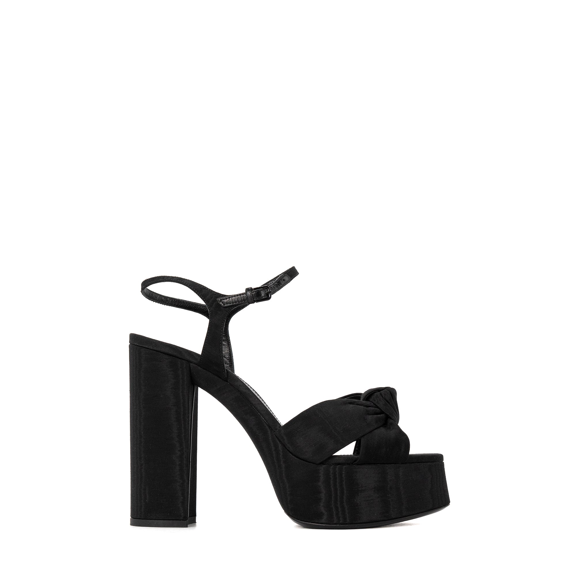 SAINT LAURENT - Sandales à talons Bianca Saint Laurent en toile noire (T39)