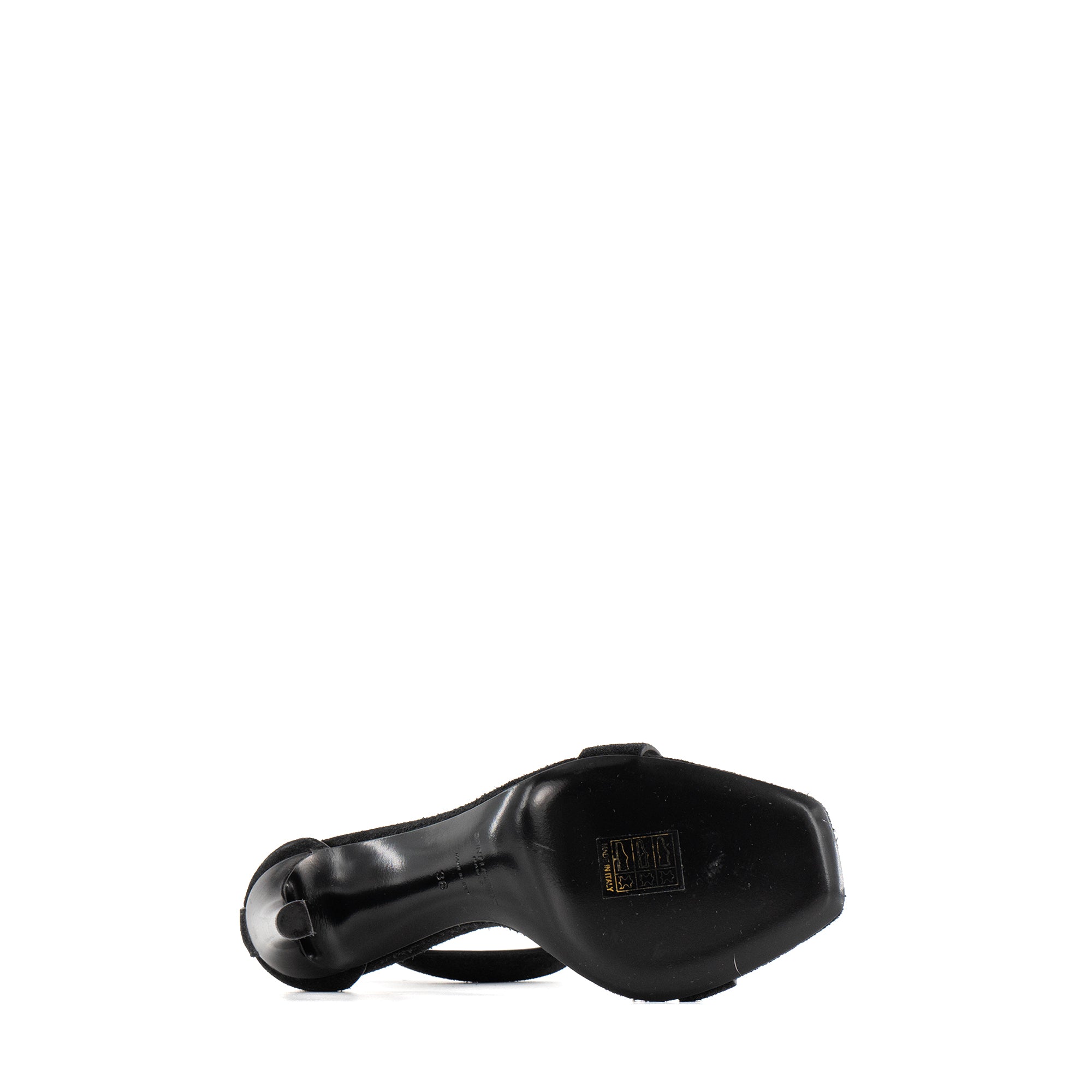 SAINT LAURENT - Sandales à talons Mica Saint Laurent en suède noir (T38)
