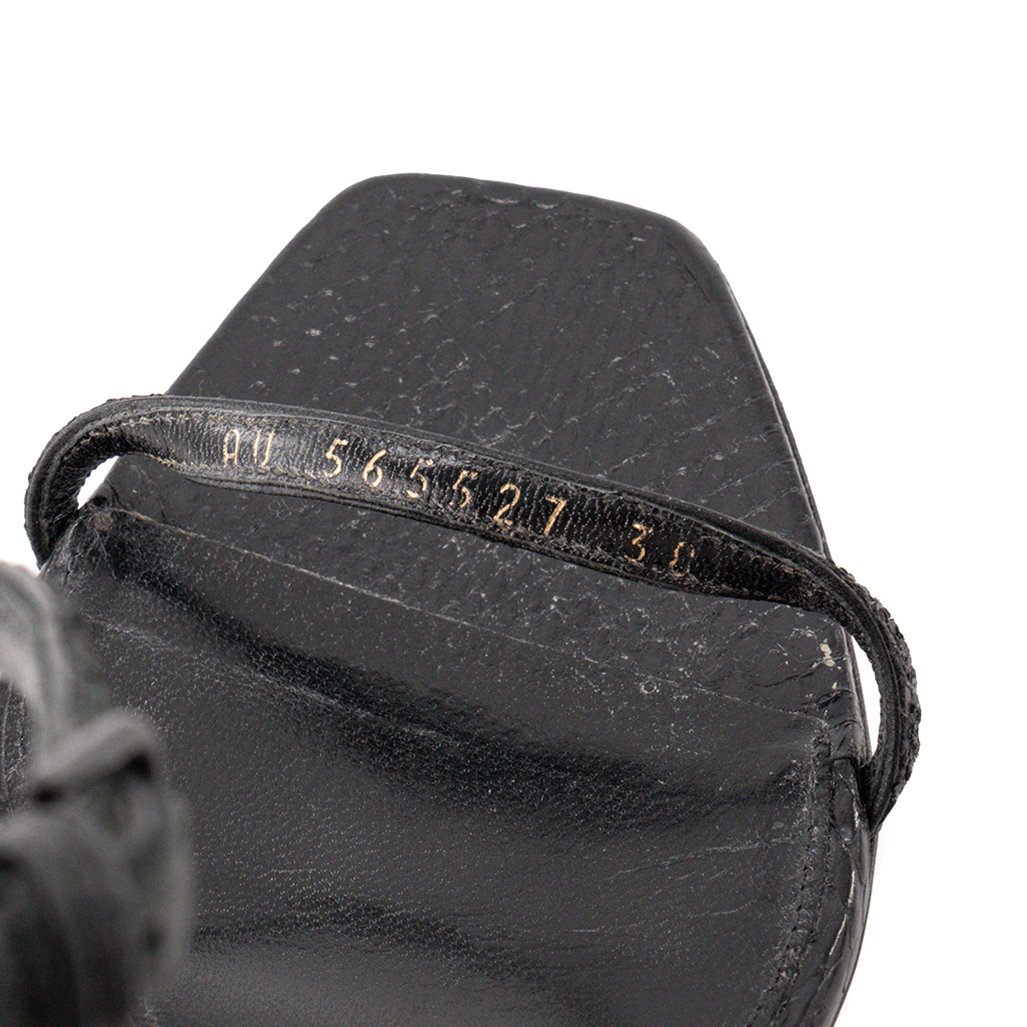 SAINT LAURENT - Sandales Opyum Saint Laurent en cuir et paillettes noires (T38)