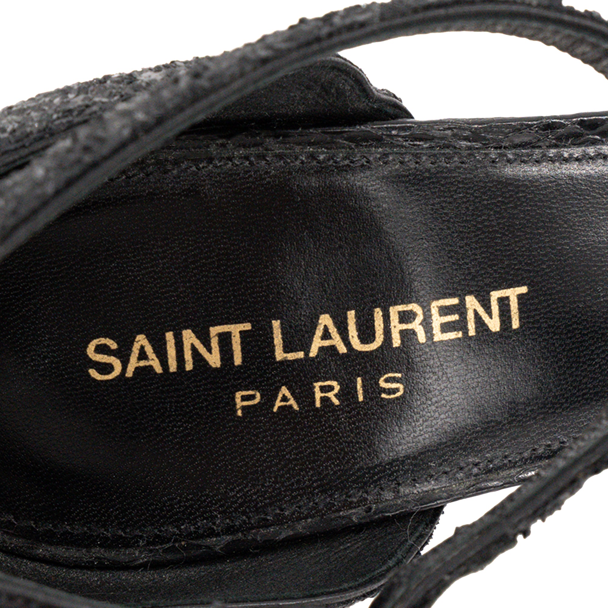 SAINT LAURENT - Sandales Opyum Saint Laurent en cuir et paillettes noires (T38)