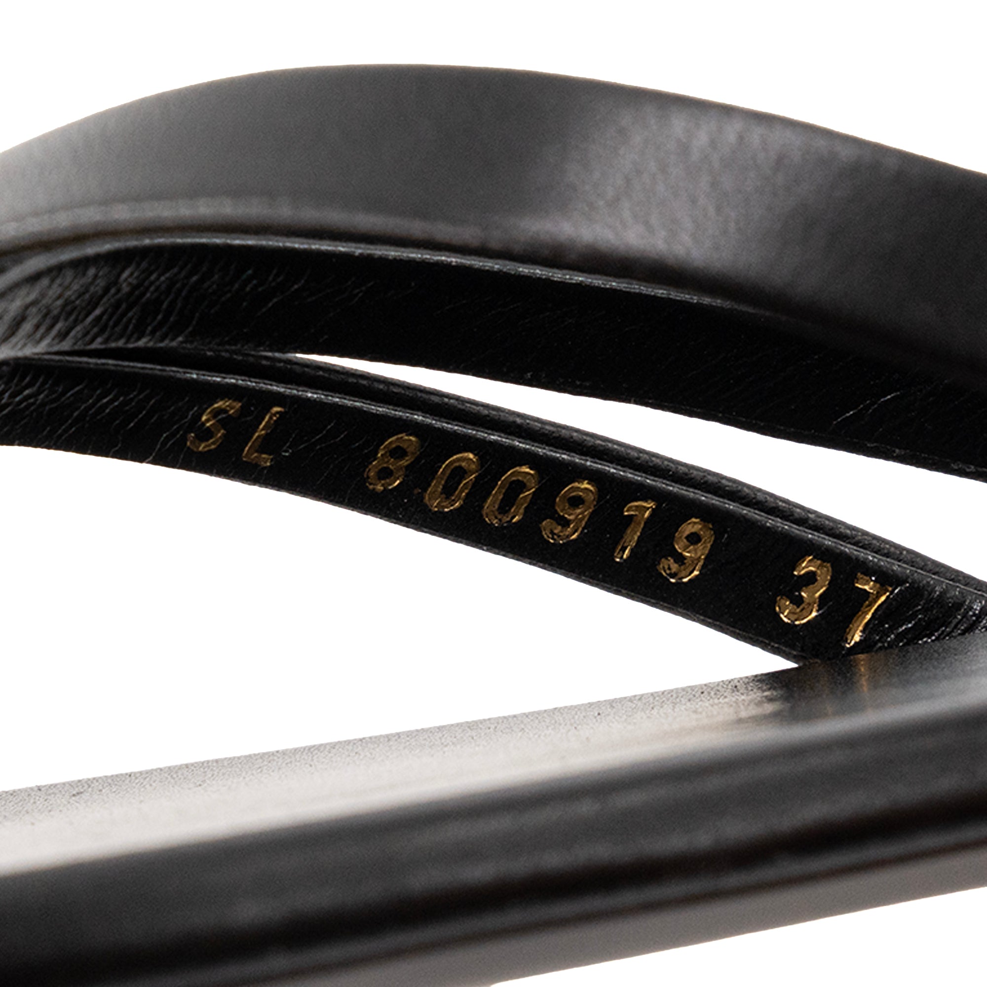 SAINT LAURENT - Sandales plates Lila Saint Laurent en cuir lisse noir (T37)