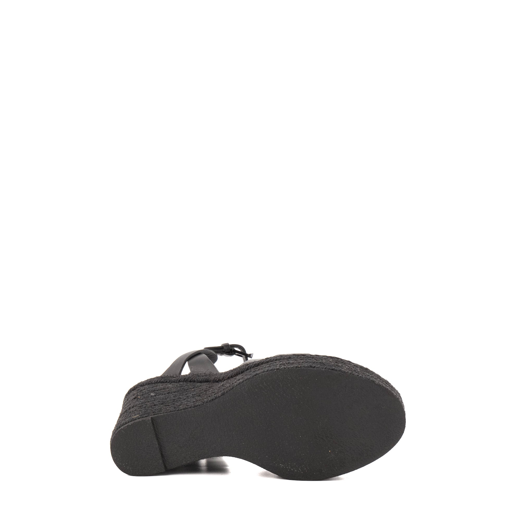 SAINT LAURENT - Sandales Tribute Espadrilles compensées Saint Laurent en cuir noir (T37)