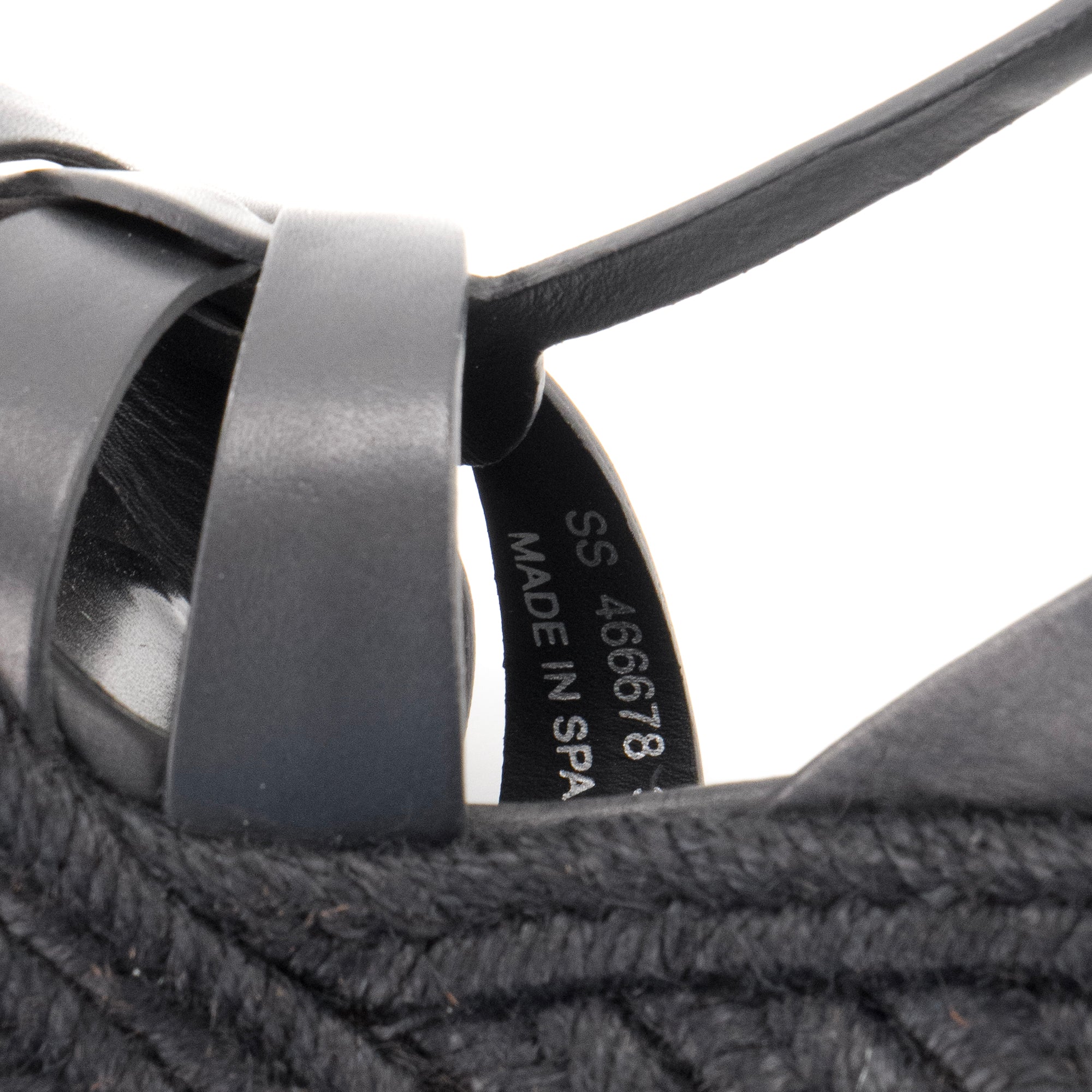 SAINT LAURENT - Sandales Tribute Espadrilles compensées Saint Laurent en cuir noir (T37)