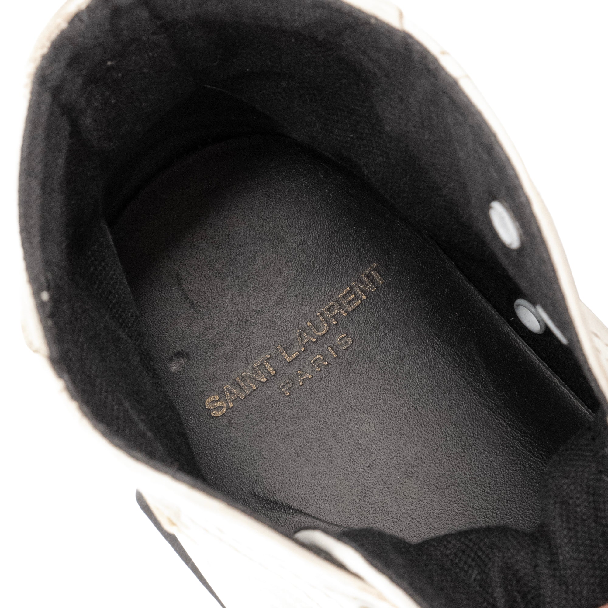 SAINT LAURENT - Sneakers Beldford Saint Laurent en cuir blanc et gris (T37)