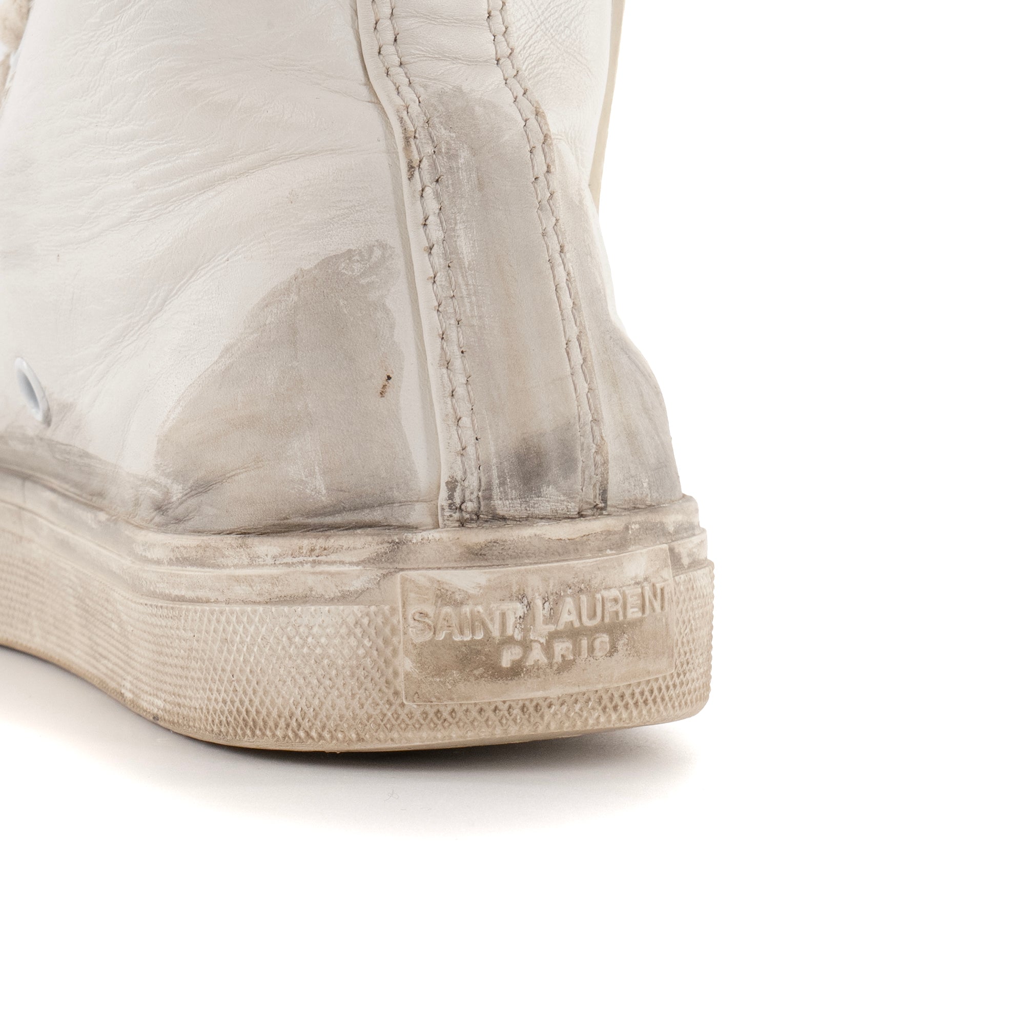 SAINT LAURENT - Sneakers Beldford Saint Laurent en cuir blanc et gris (T37)