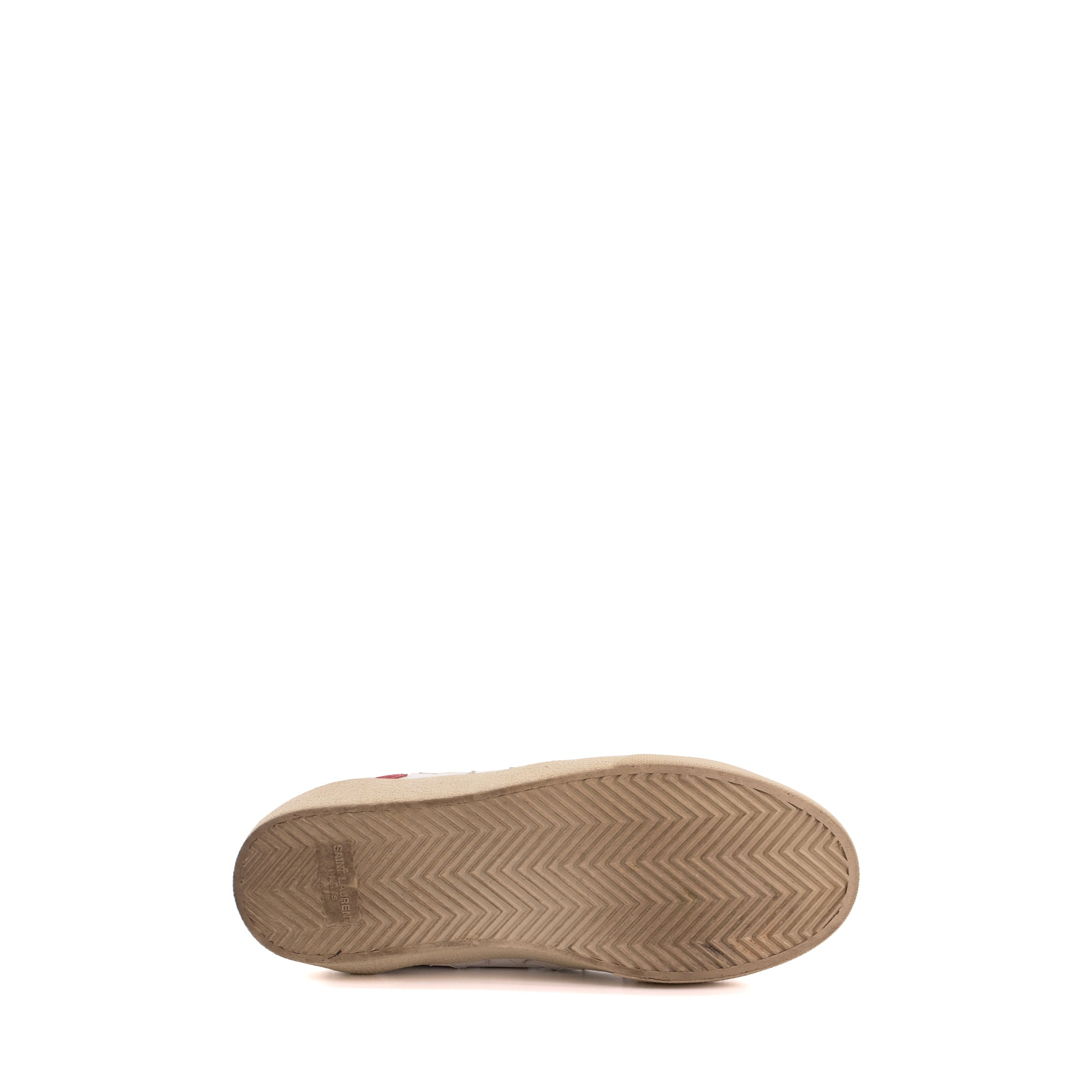 SAINT LAURENT - Sneakers montantes Saint Laurent en cuir blanc (T39,5)