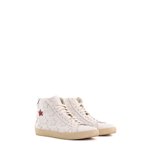SAINT LAURENT - Sneakers montantes Saint Laurent en cuir blanc (T39,5)