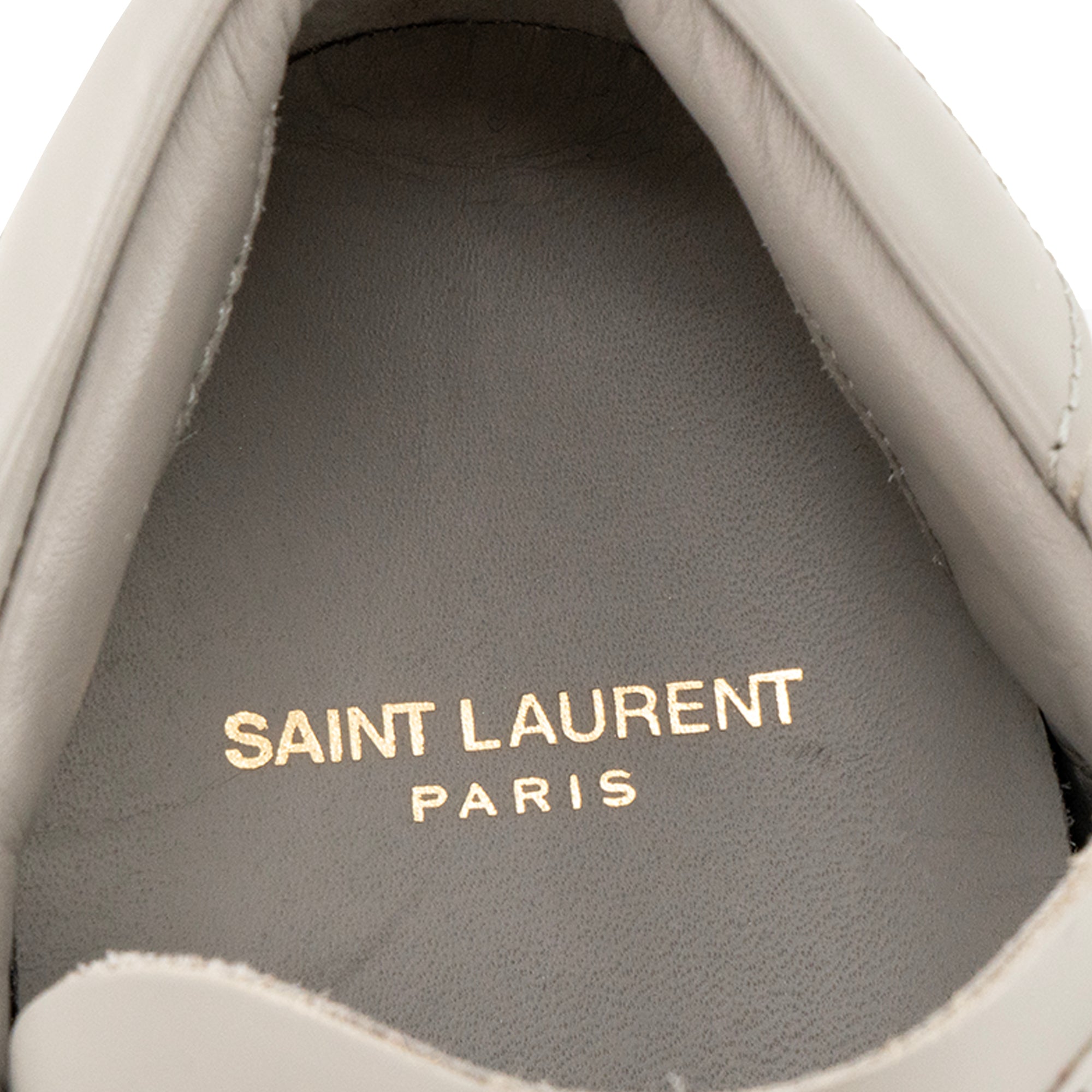 SAINT LAURENT - Sneakers SL/01 Saint Laurent en cuir lisse gris (T44)