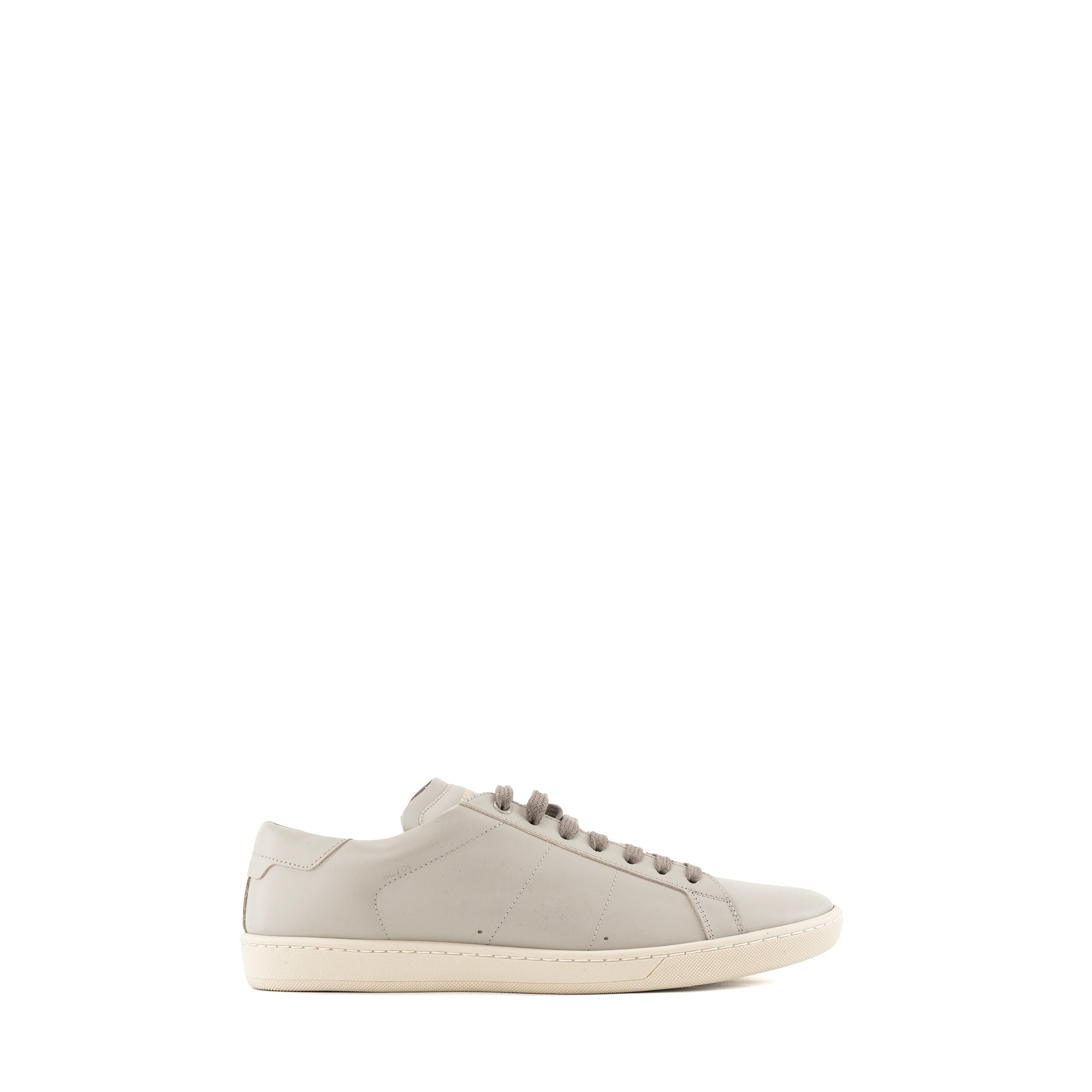 SAINT LAURENT - Sneakers SL/01 Saint Laurent en cuir lisse gris (T44)