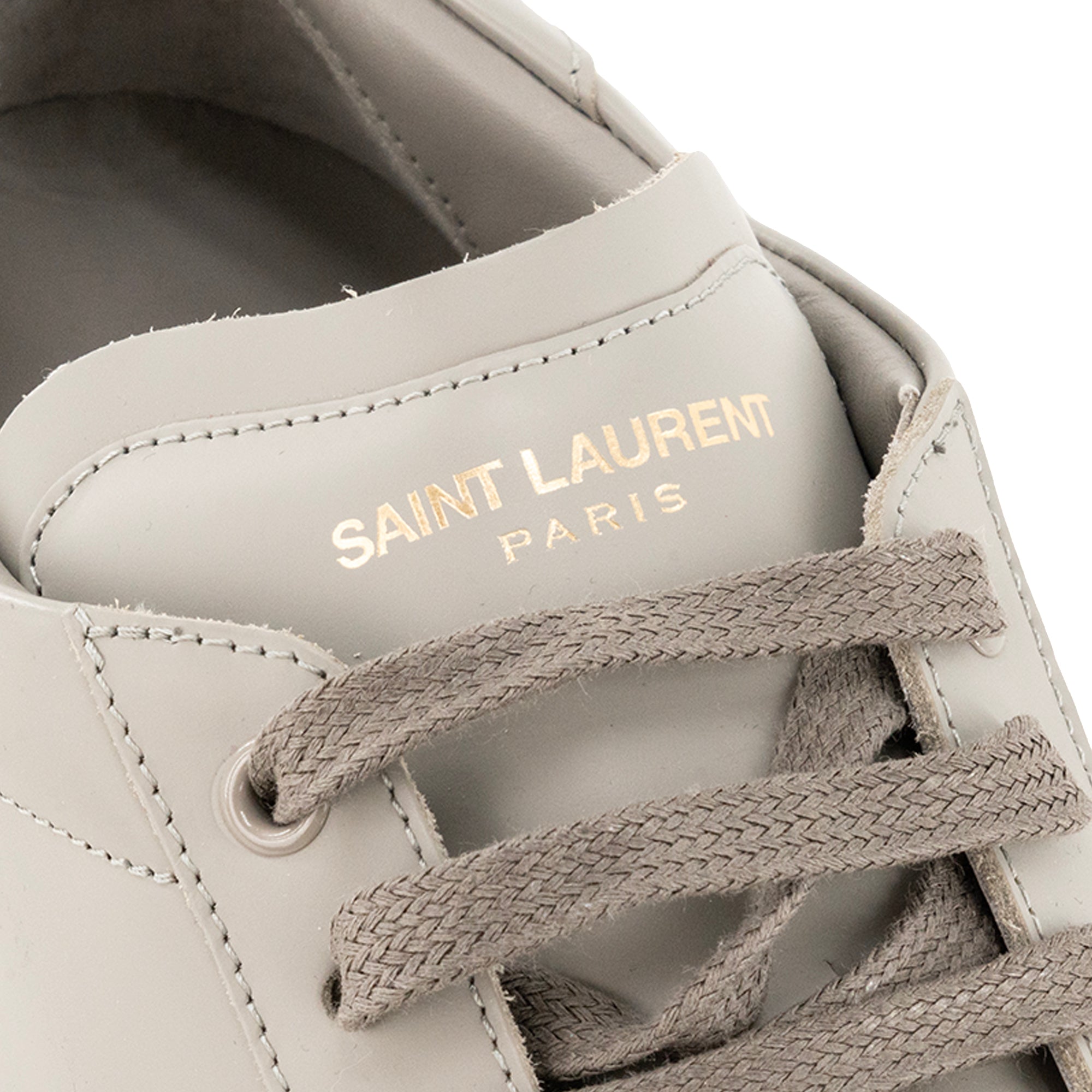 SAINT LAURENT - Sneakers SL/01 Saint Laurent en cuir lisse gris (T44)