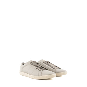 SAINT LAURENT - Sneakers SL/01 Saint Laurent en cuir lisse gris (T44)
