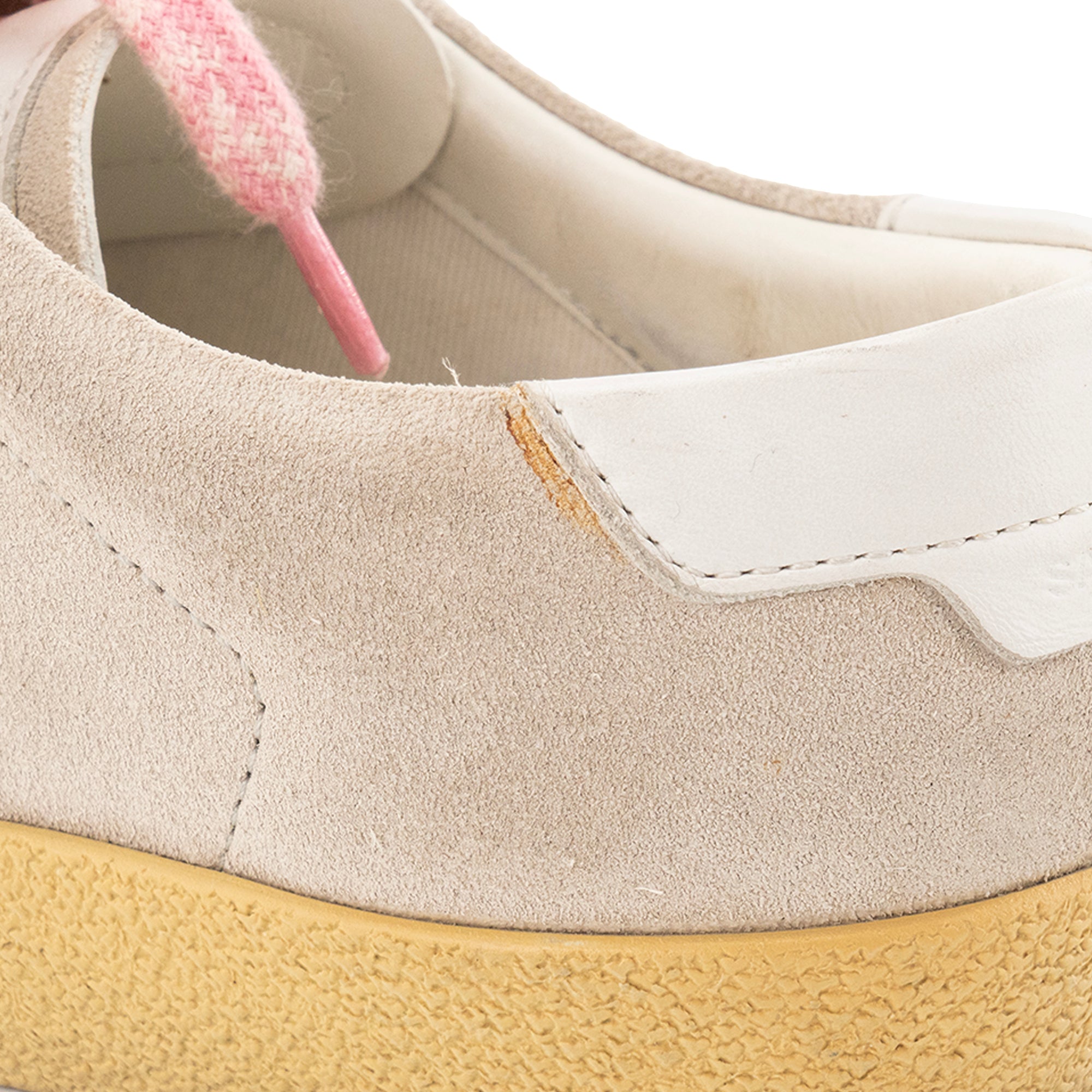 SAINT LAURENT - Sneakers SL-06 Signature Court Saint Laurent en daim beige et rose (T36)