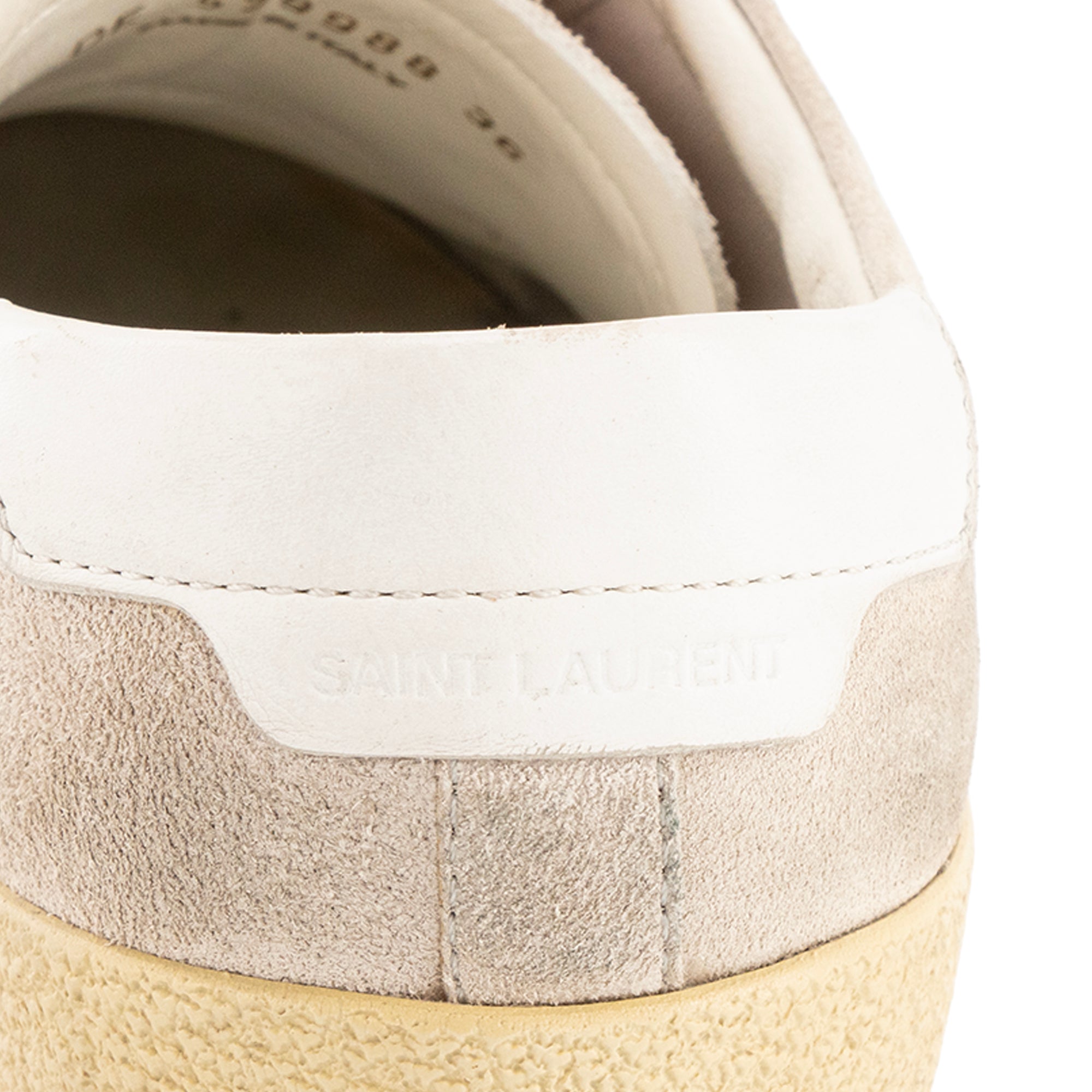 SAINT LAURENT - Sneakers SL-06 Signature Court Saint Laurent en daim beige et rose (T36)