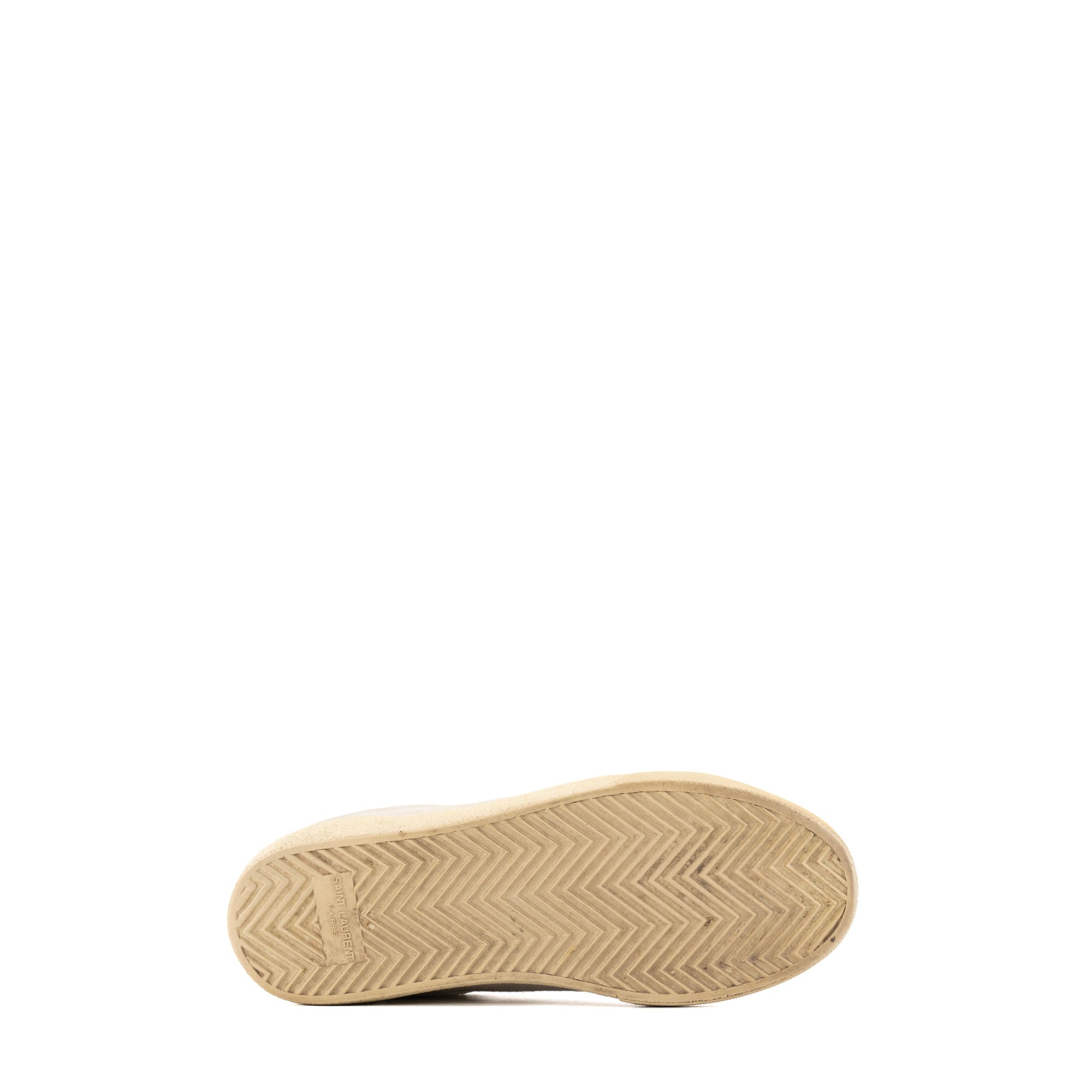 SAINT LAURENT - Sneakers SL-06 Signature Court Saint Laurent en daim beige et rose (T36)