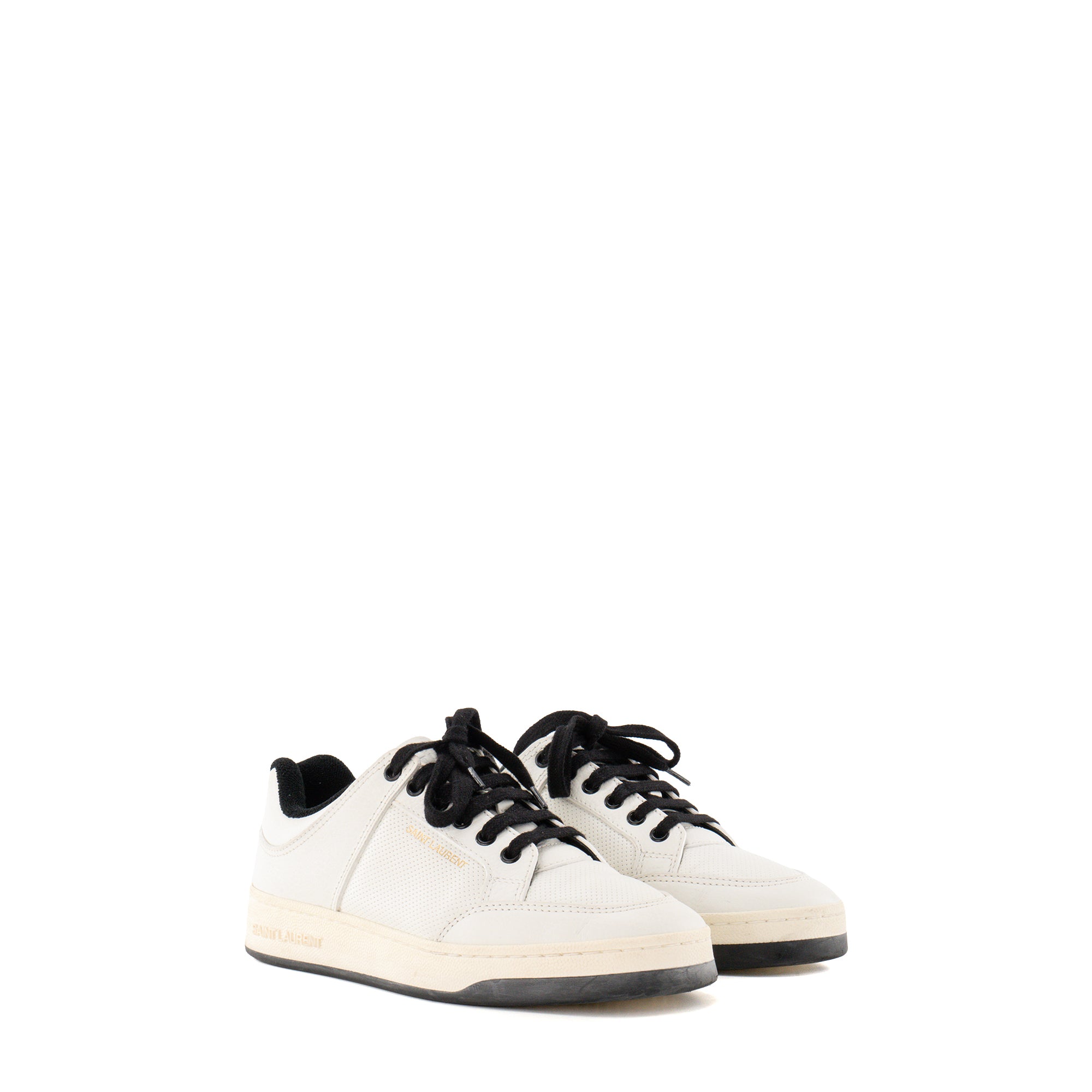 SAINT LAURENT - Sneakers SL/61 Saint Laurent en cuir blanc (T37,5)