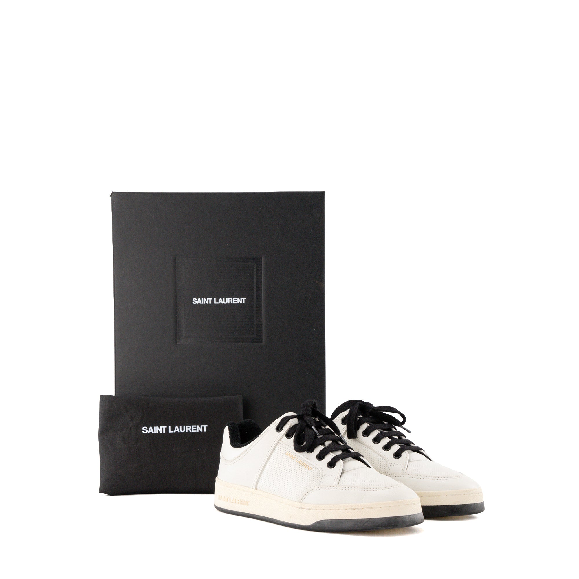 SAINT LAURENT - Sneakers SL/61 Saint Laurent en cuir blanc (T37,5)