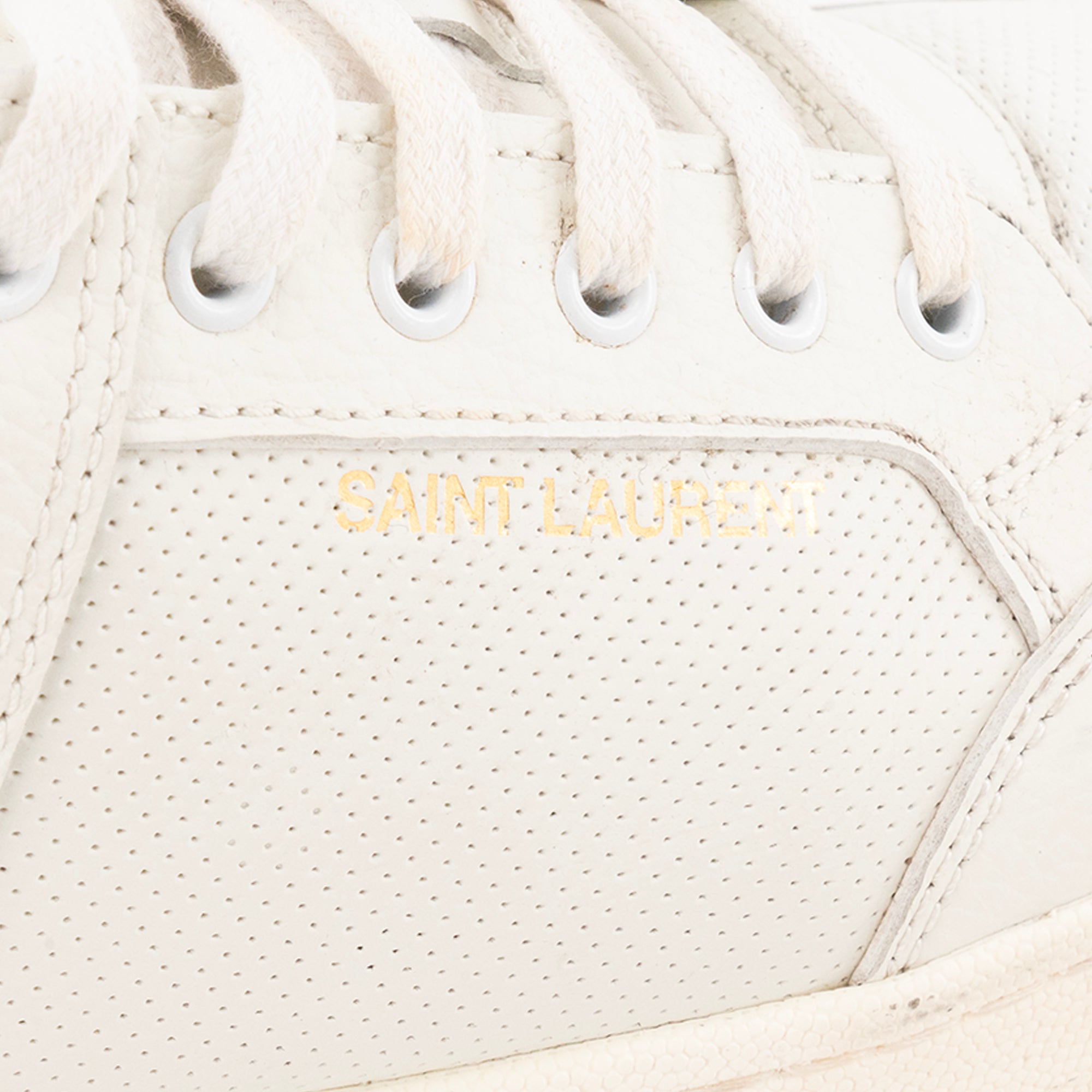 SAINT LAURENT - Sneakers SL/61 Saint Laurent en cuir blanc (T45)