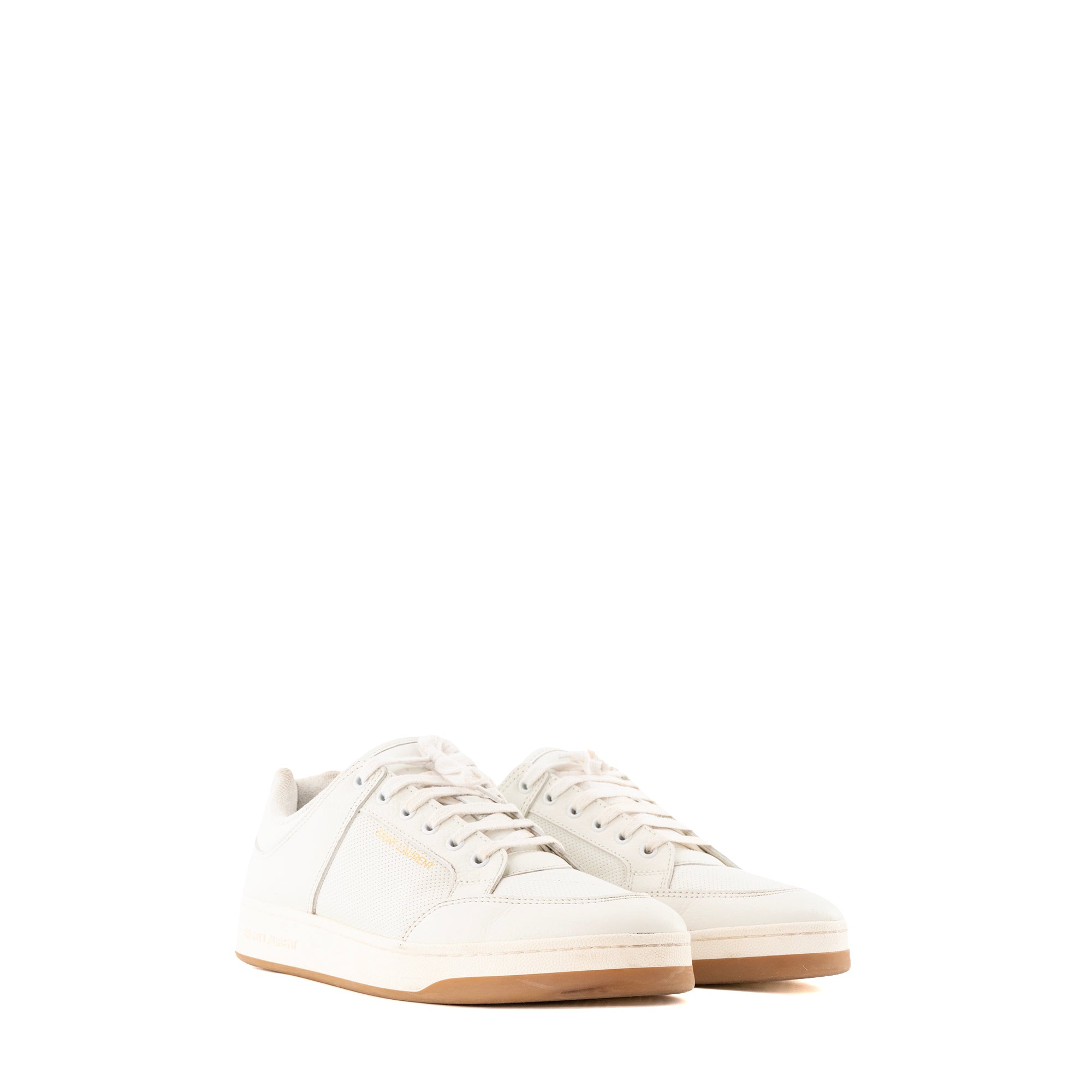 SAINT LAURENT - Sneakers SL/61 Saint Laurent en cuir blanc (T45)